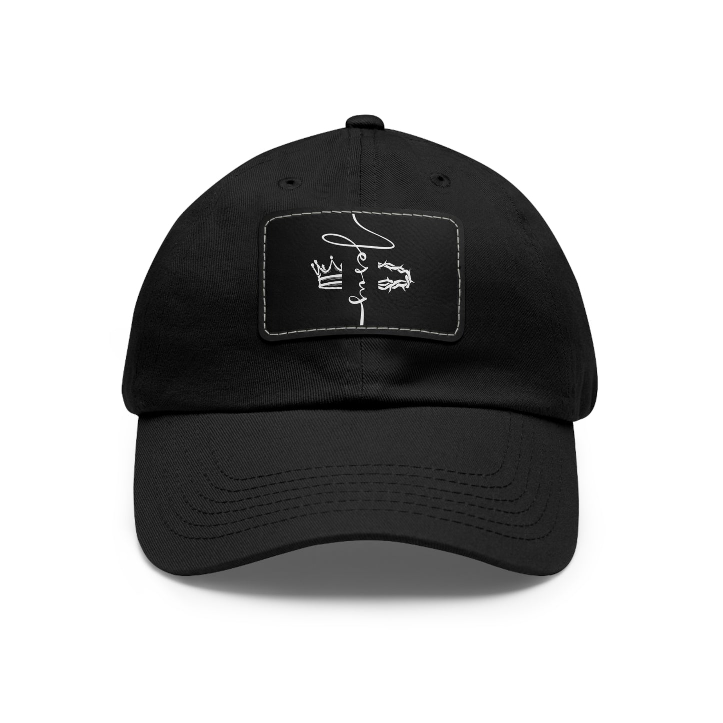 Copy of Faith-Inspired Dad Hat with Leather Patch | Stylish Black Cap for Everyday Wear