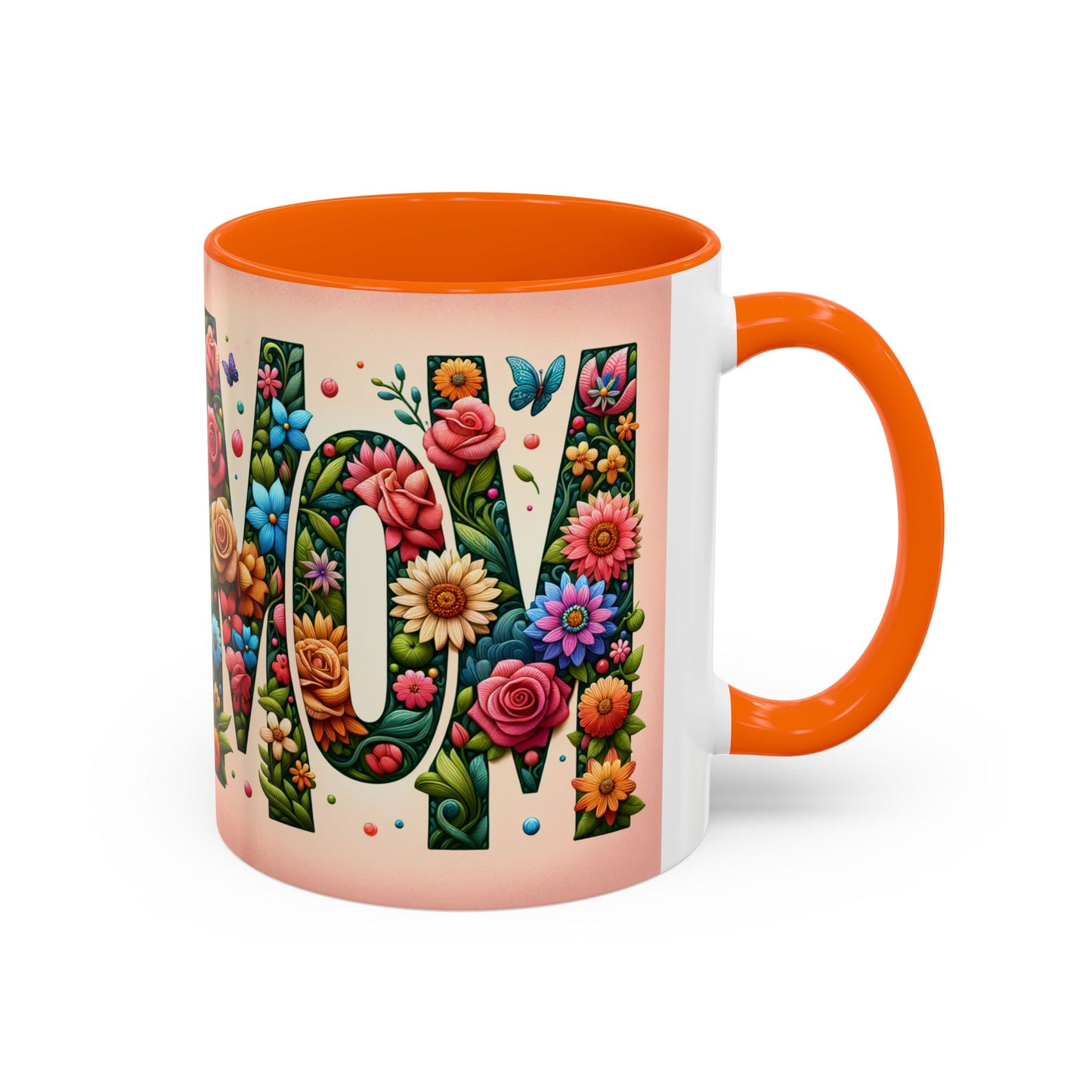 Floral Mom Coffee Mug - Vibrant Pink Accent Cup for Mother's Day & Everyday Use