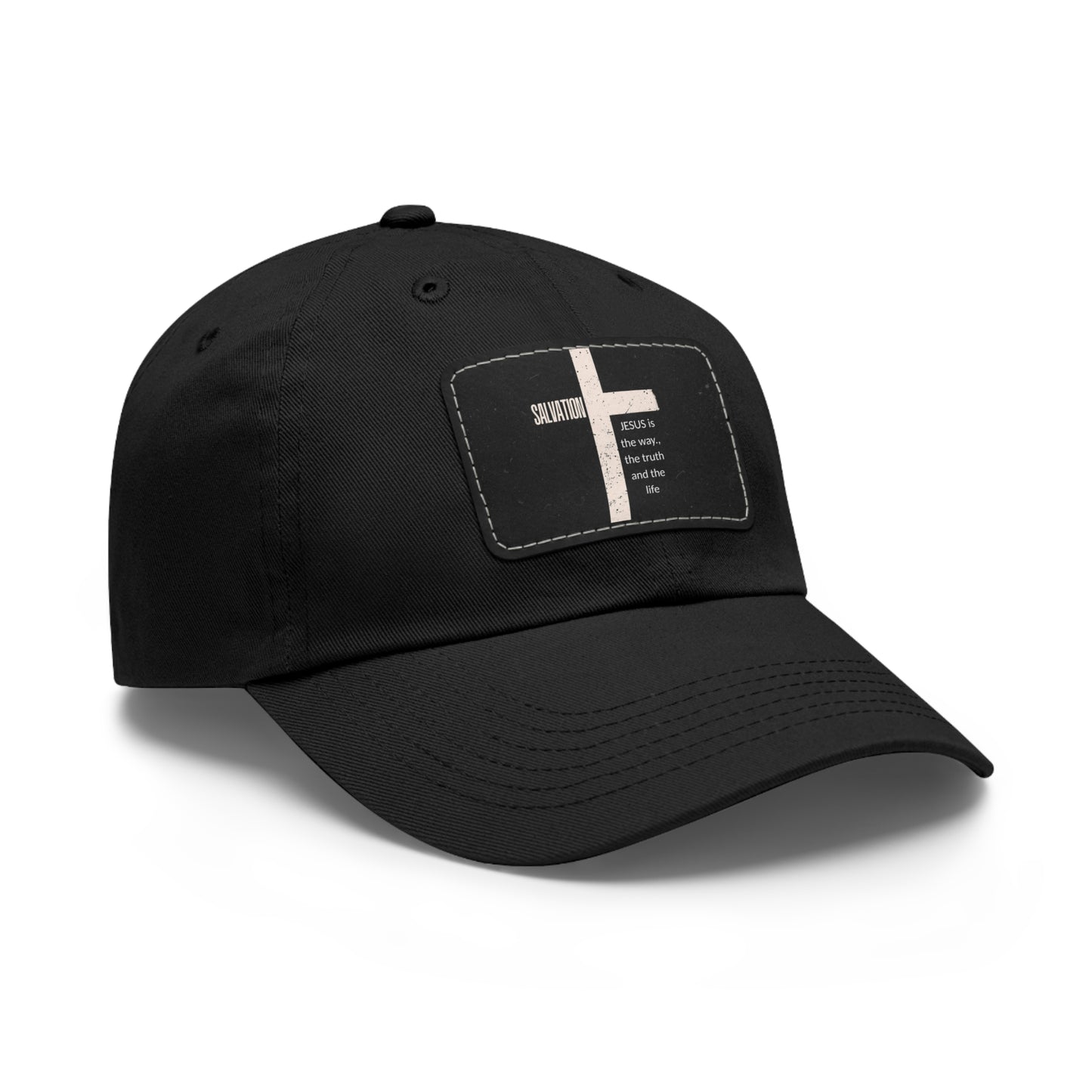 Copy of Faith-Inspired Dad Hat with Leather Patch | Stylish Black Cap for Everyday Wear