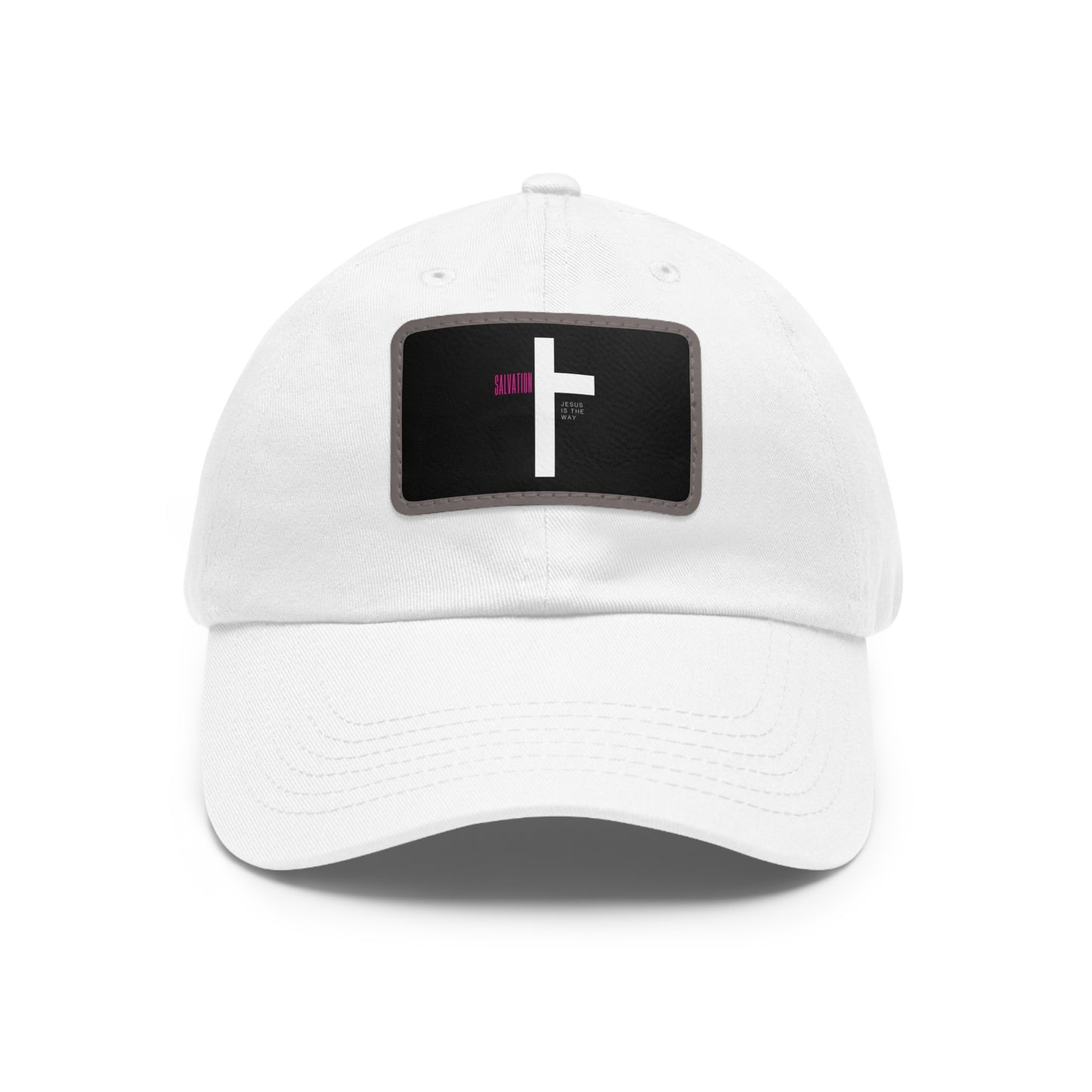 Faith-Inspired Dad Hat with Leather Patch | Stylish Black Cap for Everyday Wear