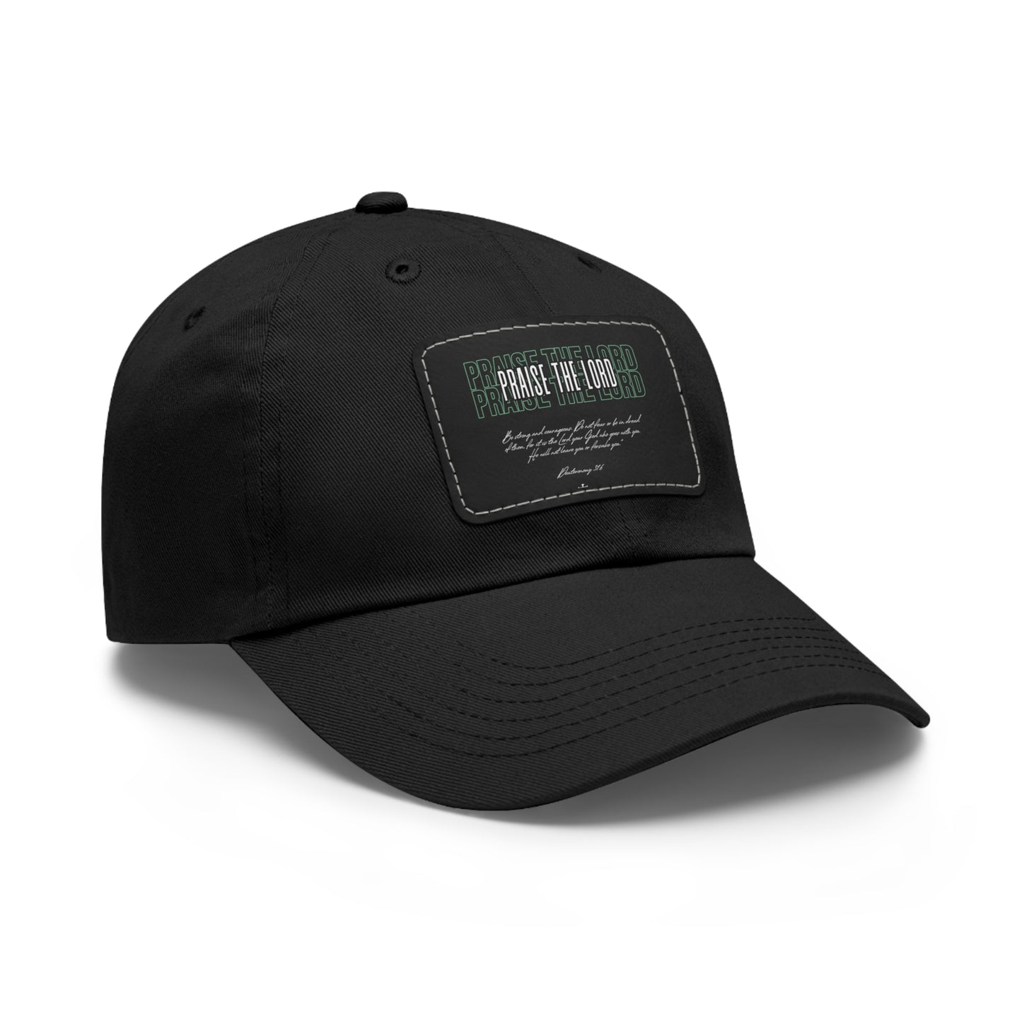 Copy of Faith-Inspired Dad Hat with Leather Patch | Stylish Black Cap for Everyday Wear