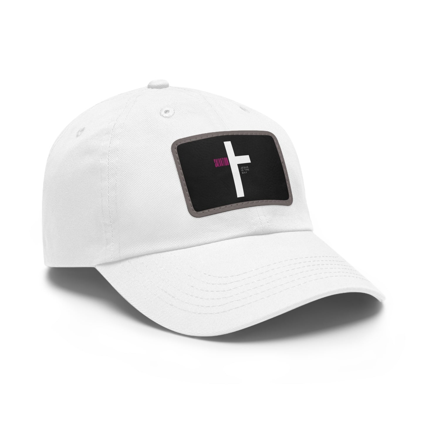 Faith-Inspired Dad Hat with Leather Patch | Stylish Black Cap for Everyday Wear