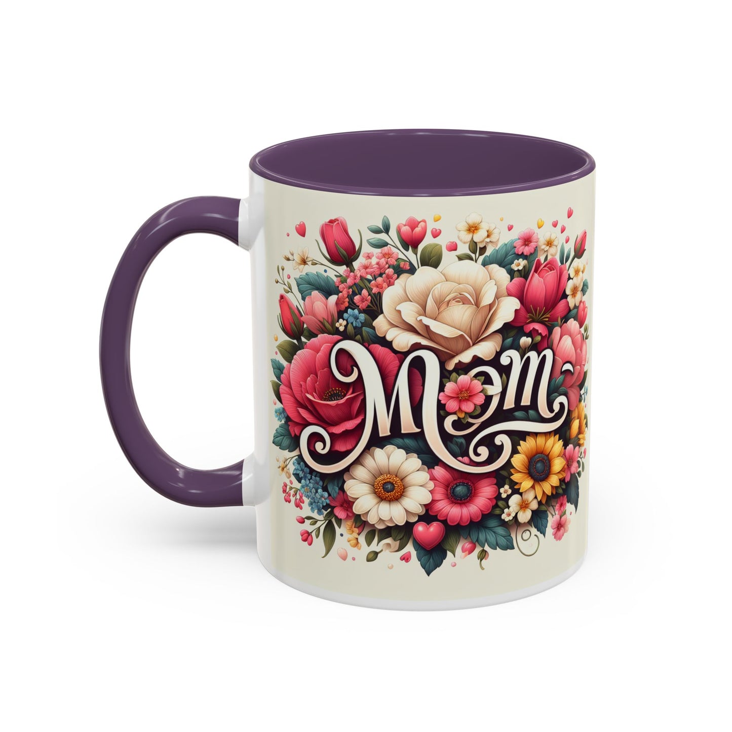 Floral Mom Coffee Mug - Colorful 11oz & 15oz Accent Mug for Mother's Day