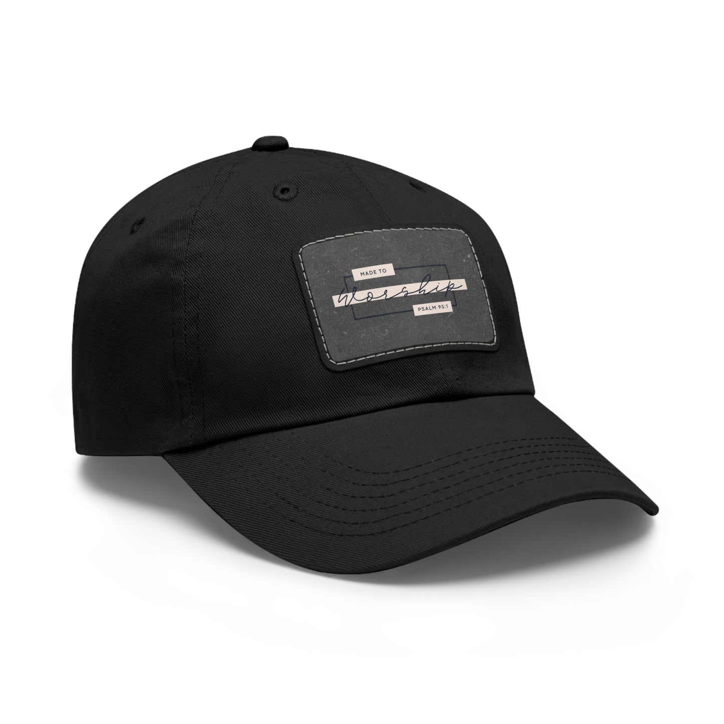 Copy of Faith-Inspired Dad Hat with Leather Patch | Stylish Black Cap for Everyday Wear