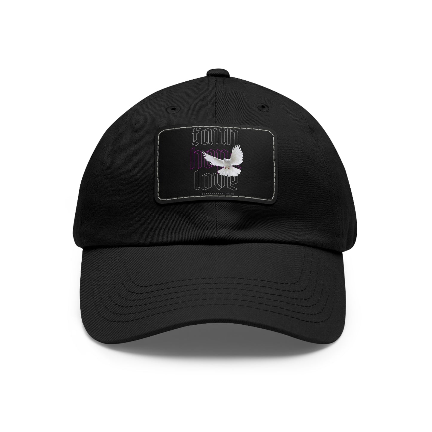 Copy of Faith-Inspired Dad Hat with Leather Patch | Stylish Black Cap for Everyday Wear
