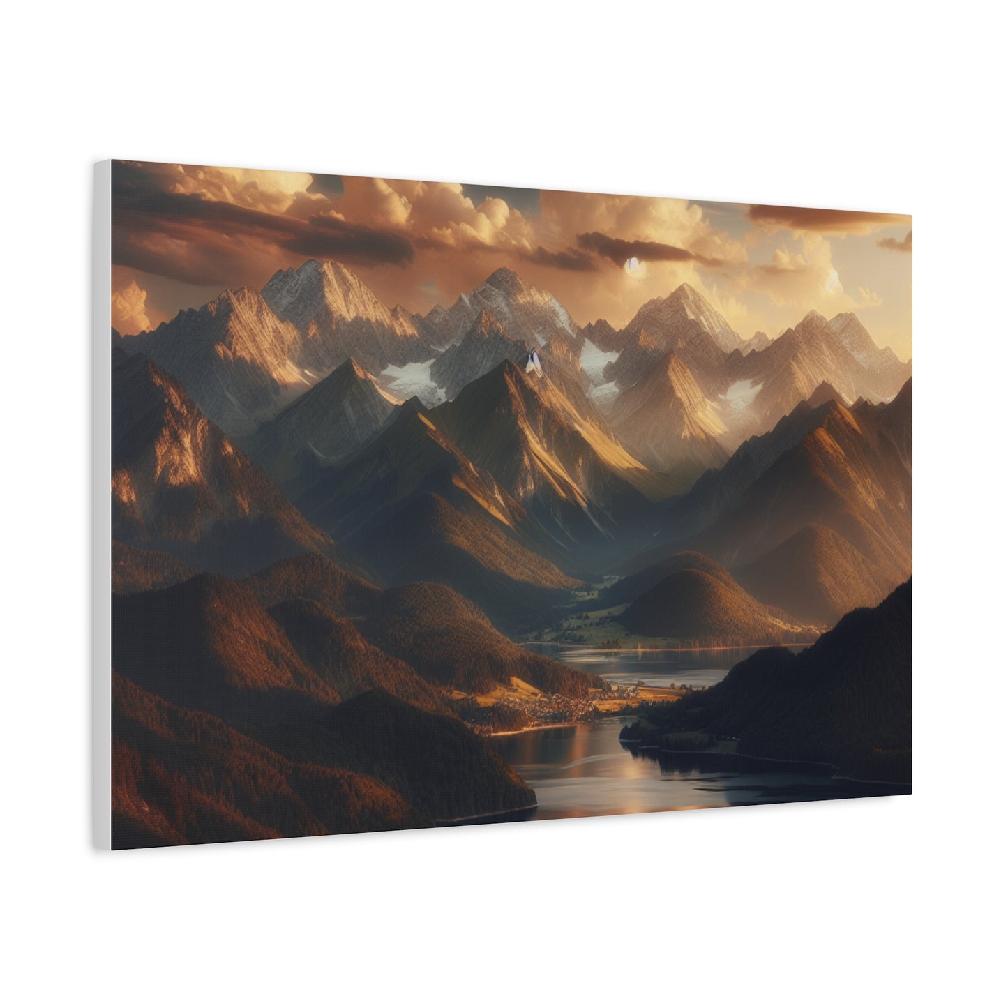 Serene Mountain Landscape Canvas Print - Stretched Artwork for Home Decor