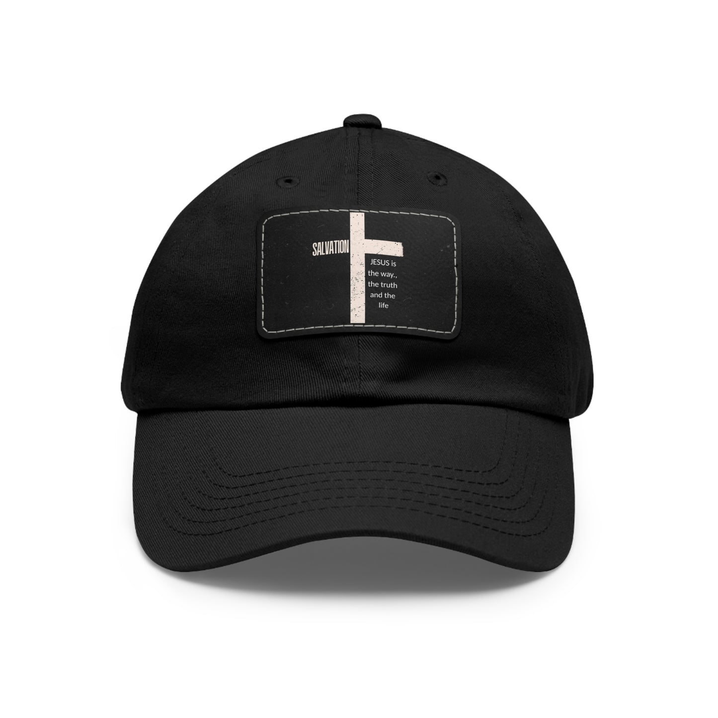 Copy of Faith-Inspired Dad Hat with Leather Patch | Stylish Black Cap for Everyday Wear