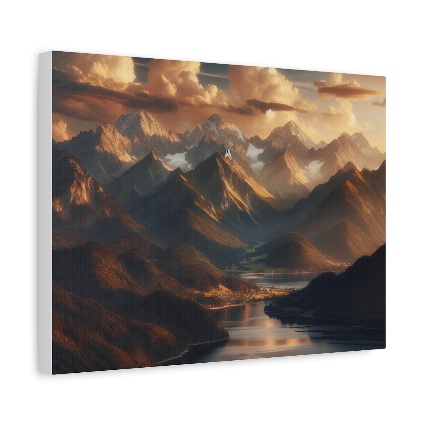 Serene Mountain Landscape Canvas Print - Stretched Artwork for Home Decor