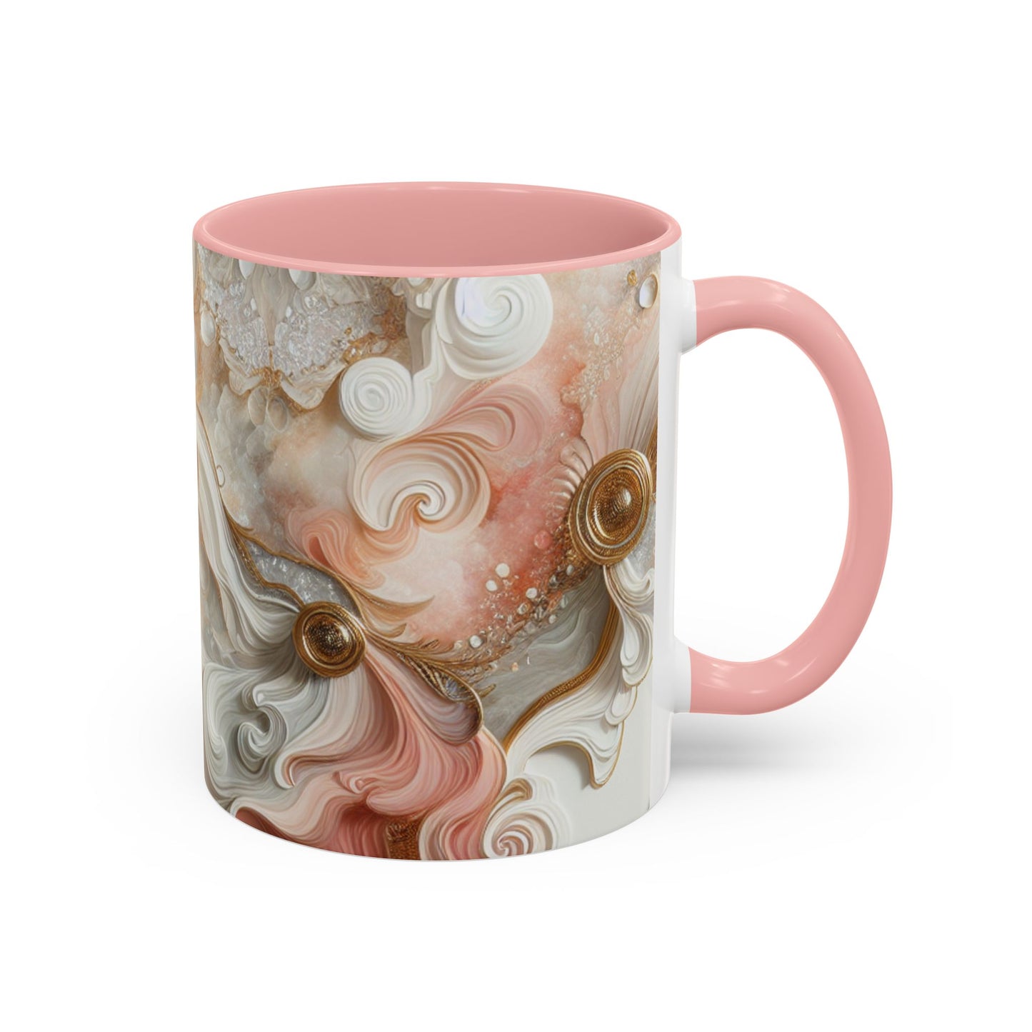 Elegant Swirl Accent Coffee Mug – 11oz & 15oz, Artistic Mug for Coffee Lovers