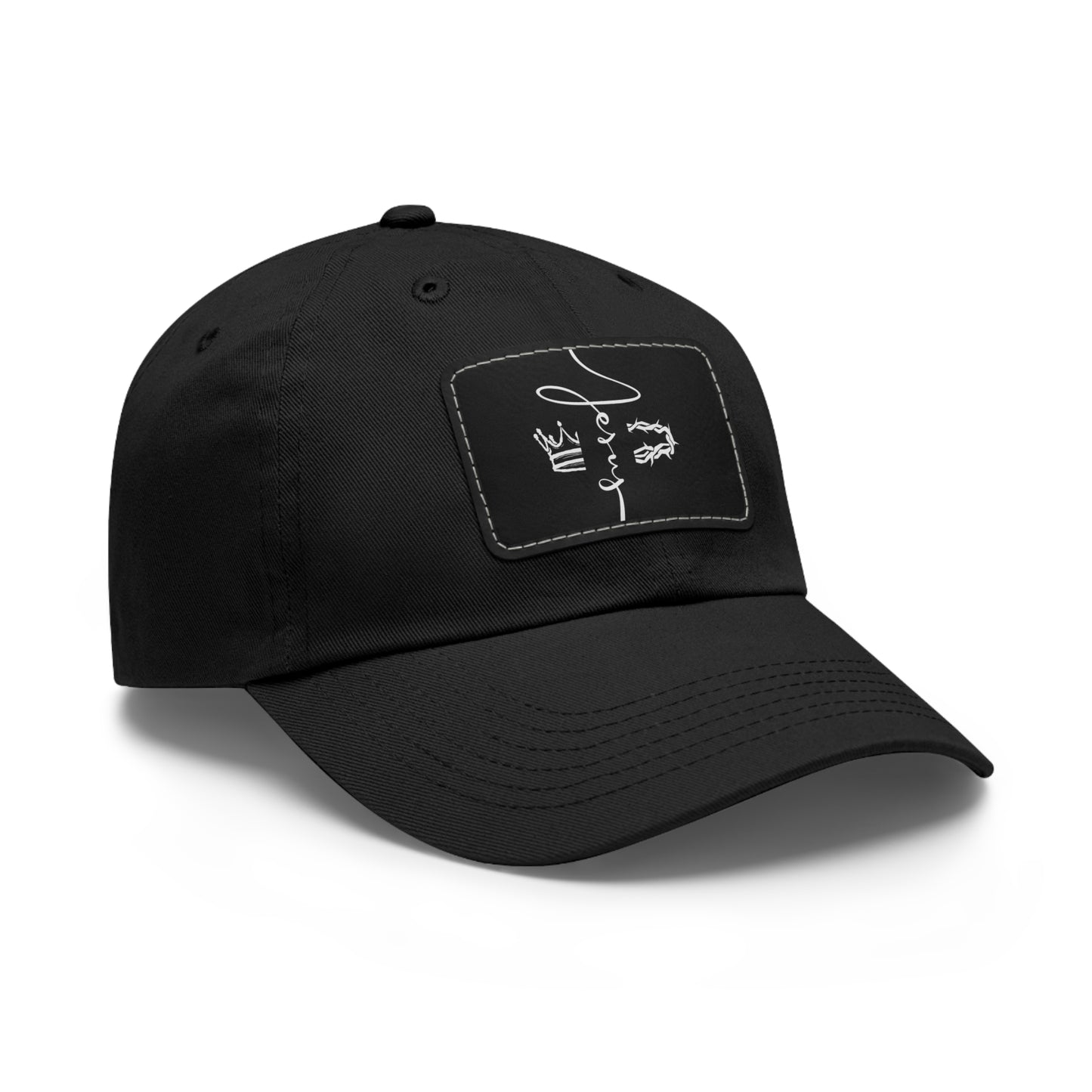 Copy of Faith-Inspired Dad Hat with Leather Patch | Stylish Black Cap for Everyday Wear
