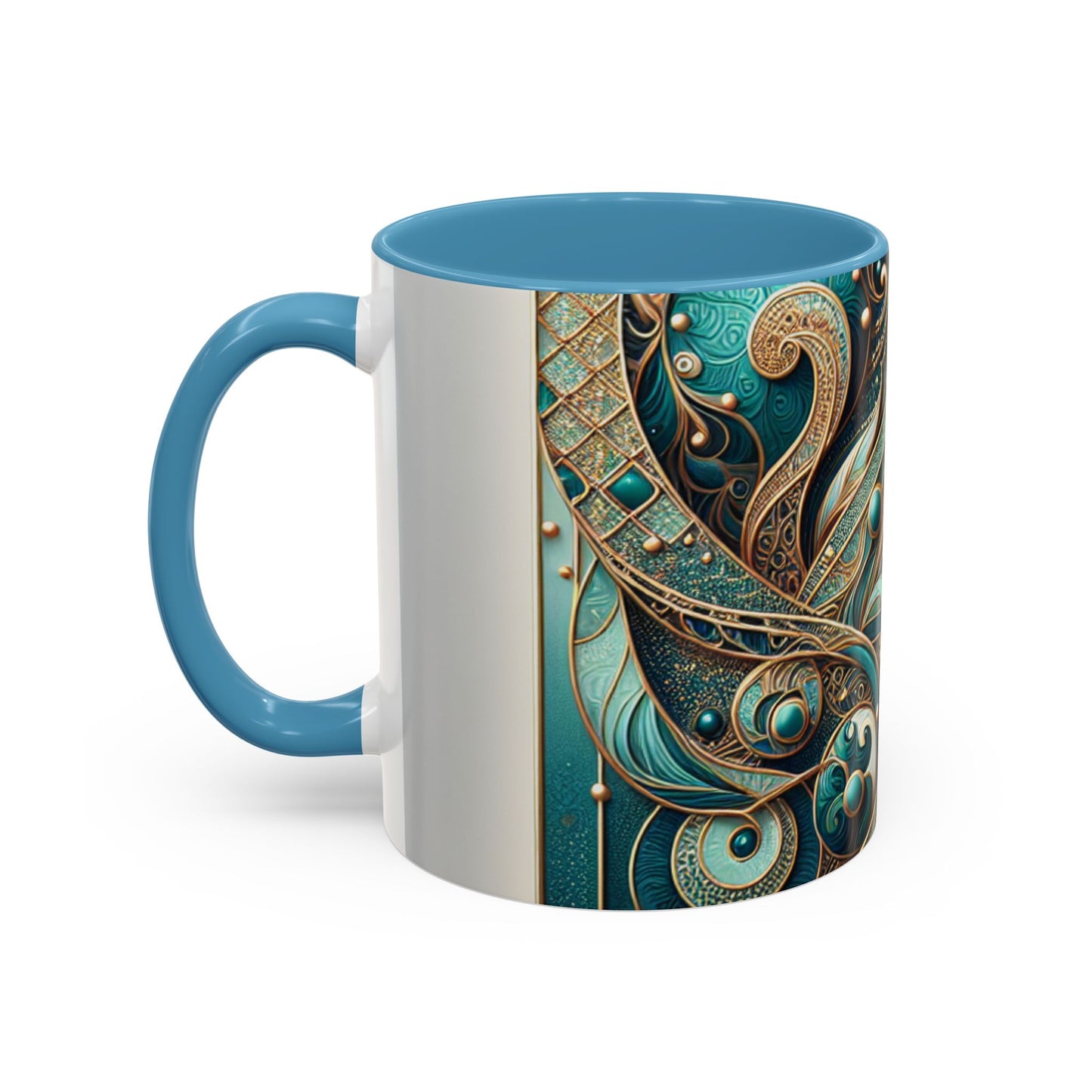 Elegant Swirl Accent Coffee Mug - Artistic Design for Coffee Lovers