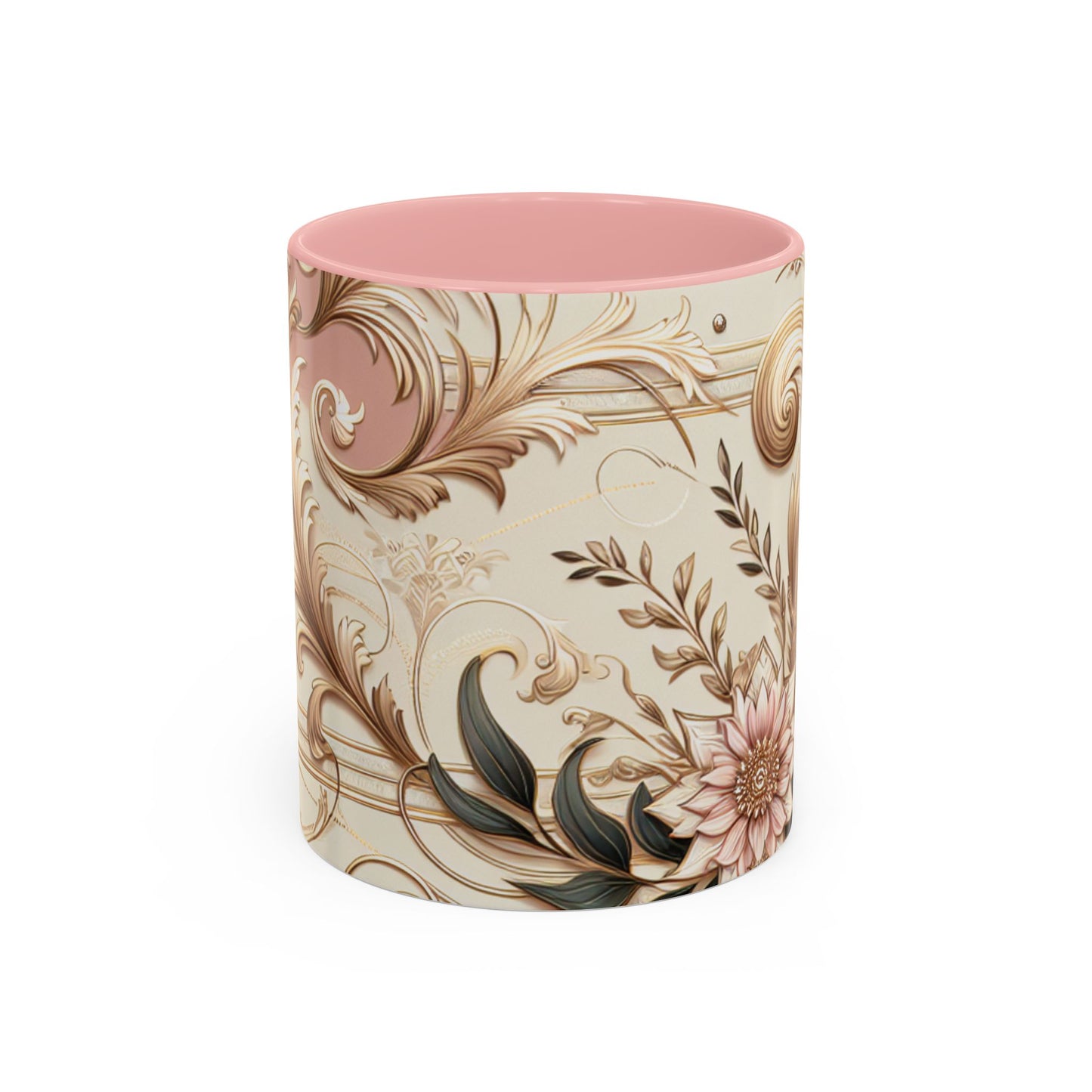 Elegant Floral Accent Coffee Mug - 11 & 15oz - Perfect for Home & Gifts