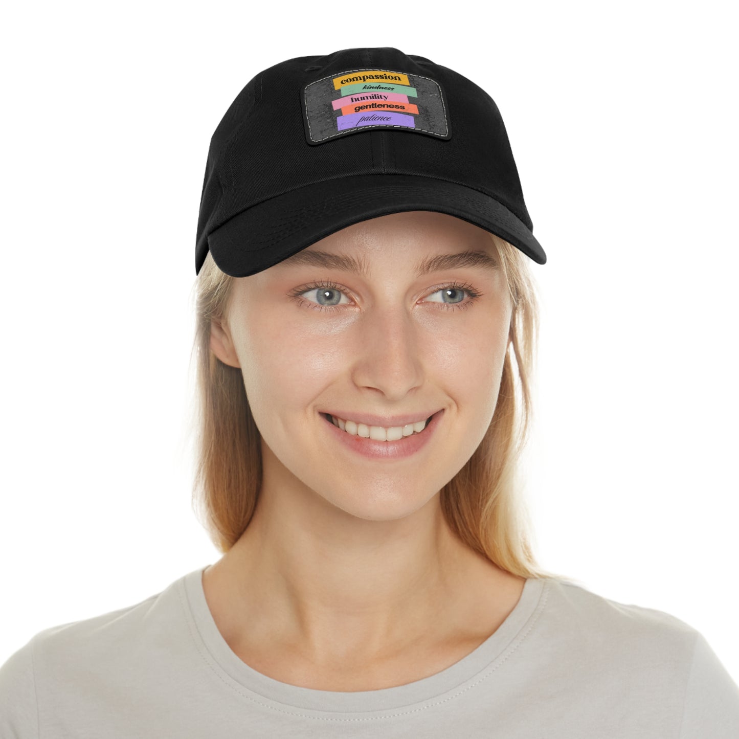 Copy of Faith-Inspired Dad Hat with Leather Patch | Stylish Black Cap for Everyday Wear