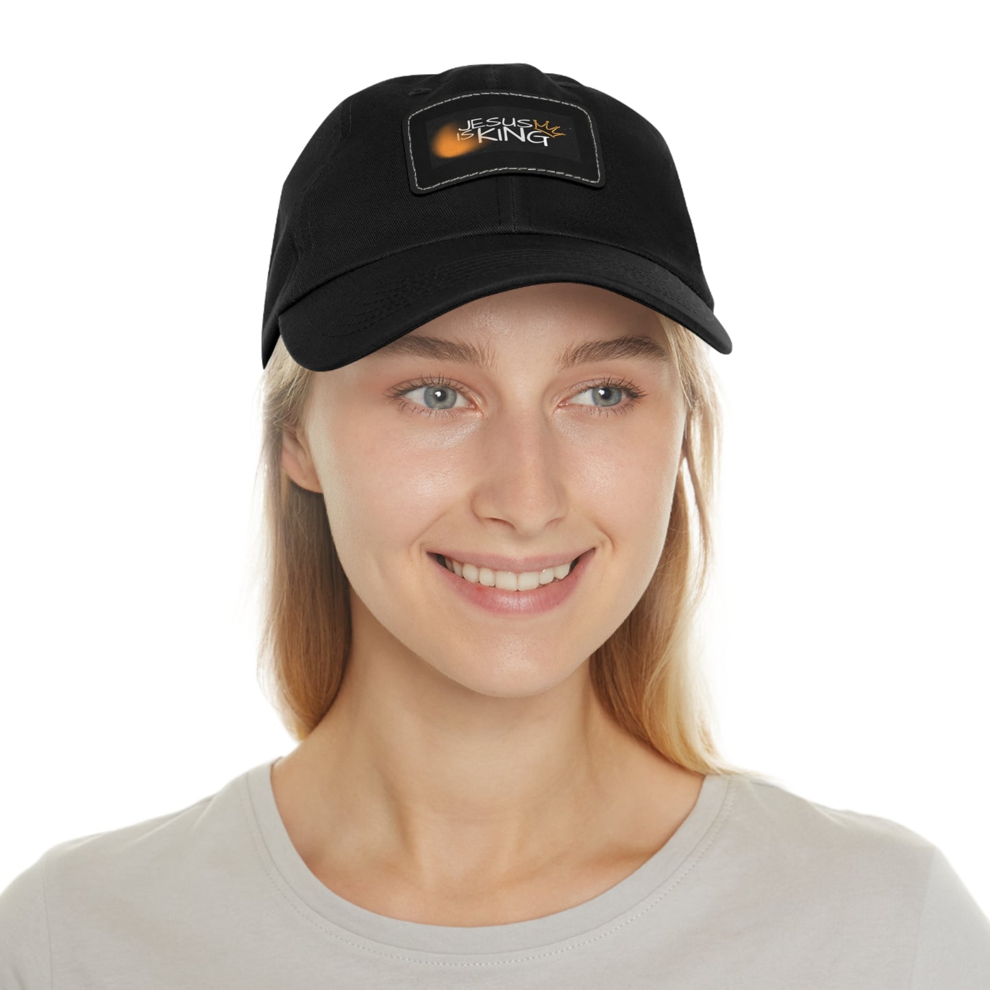 Copy of Faith-Inspired Dad Hat with Leather Patch | Stylish Black Cap for Everyday Wear