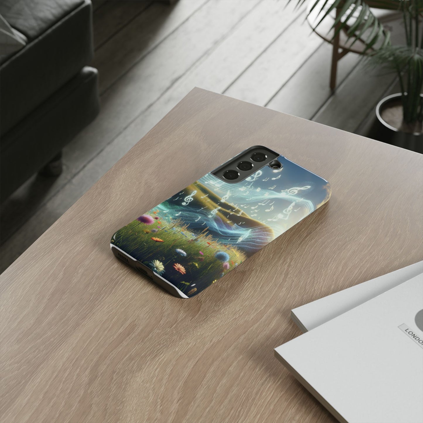 Musical Notes Phone Case - Nature-Inspired Tough Case for Music Lovers