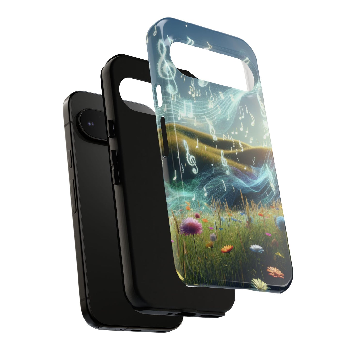 Musical Notes Phone Case - Nature-Inspired Tough Case for Music Lovers