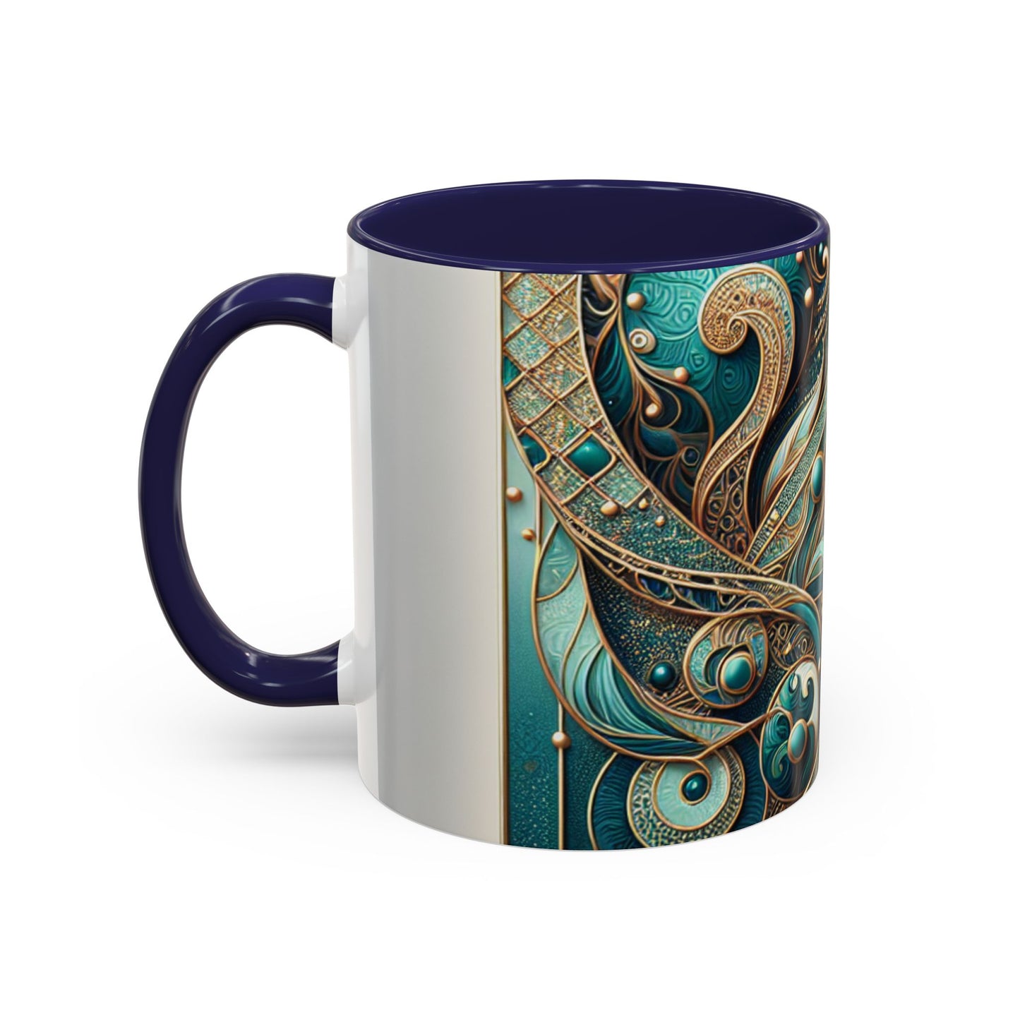Elegant Swirl Accent Coffee Mug - Artistic Design for Coffee Lovers
