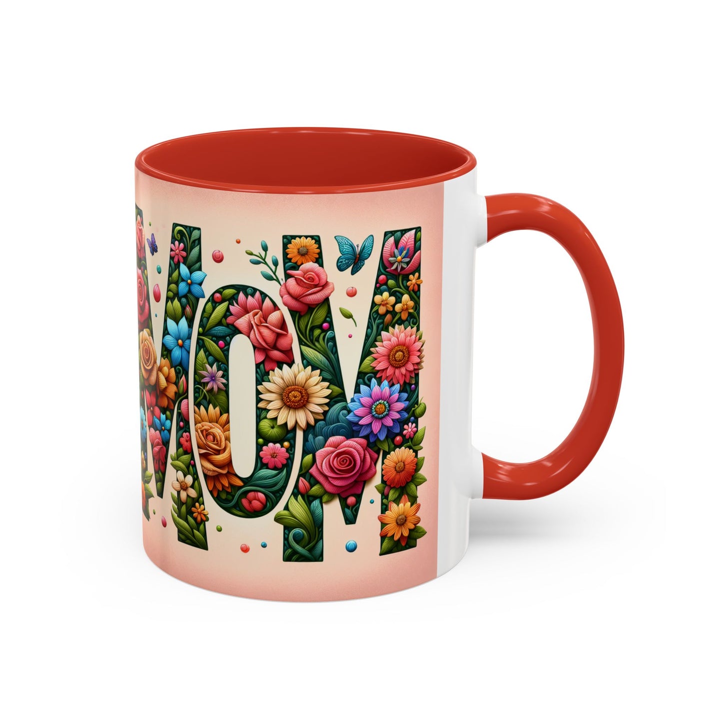Floral Mom Coffee Mug - Vibrant Pink Accent Cup for Mother's Day & Everyday Use