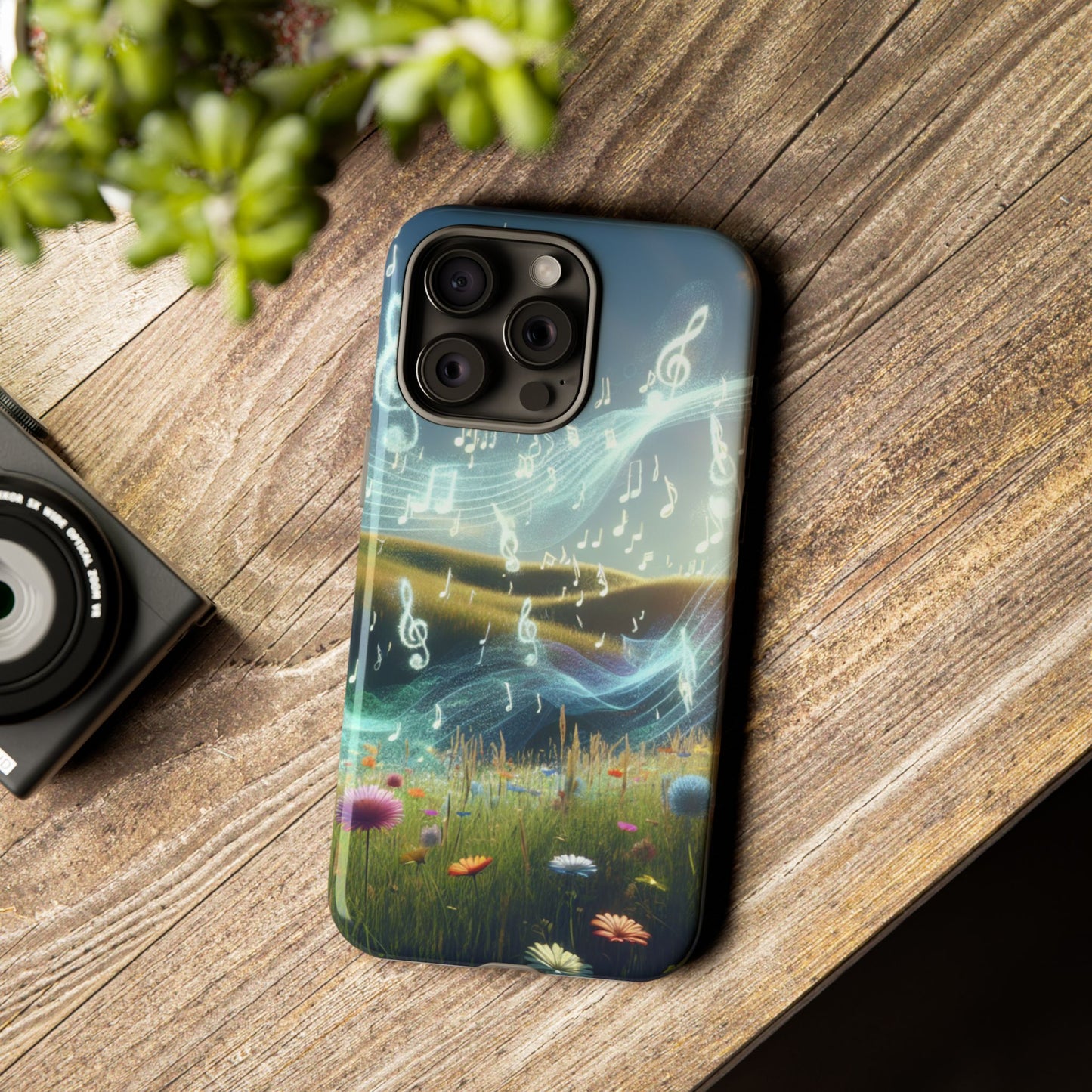 Musical Notes Phone Case - Nature-Inspired Tough Case for Music Lovers