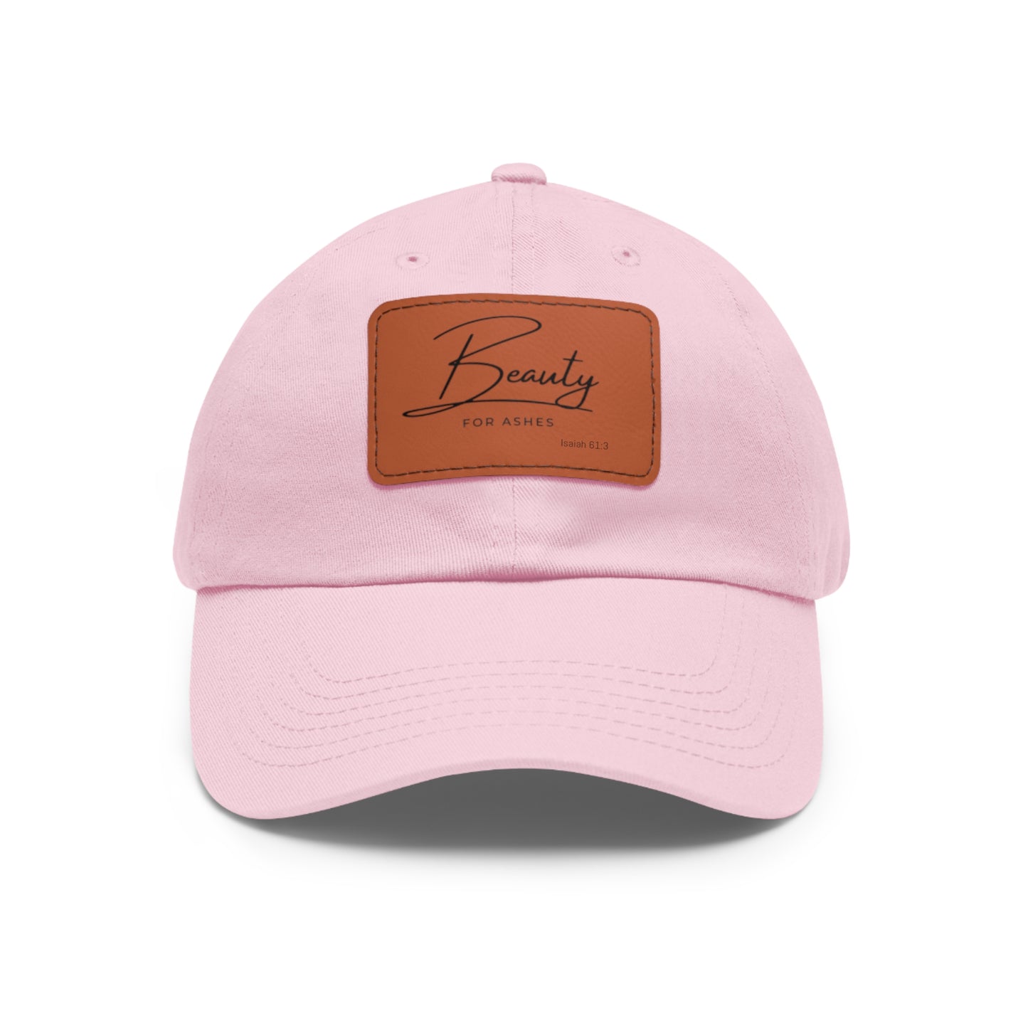 Stylish Dad Hat with Leather Patch - 'Beauty for Ashes'