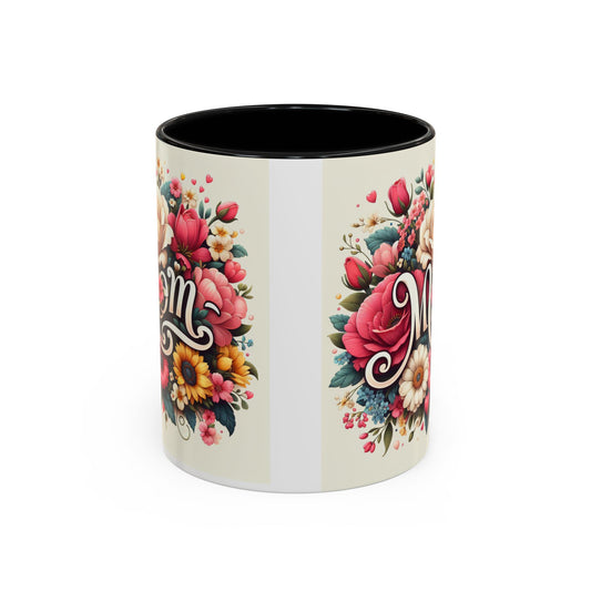 Floral Mom Coffee Mug - Colorful 11oz & 15oz Accent Mug for Mother's Day