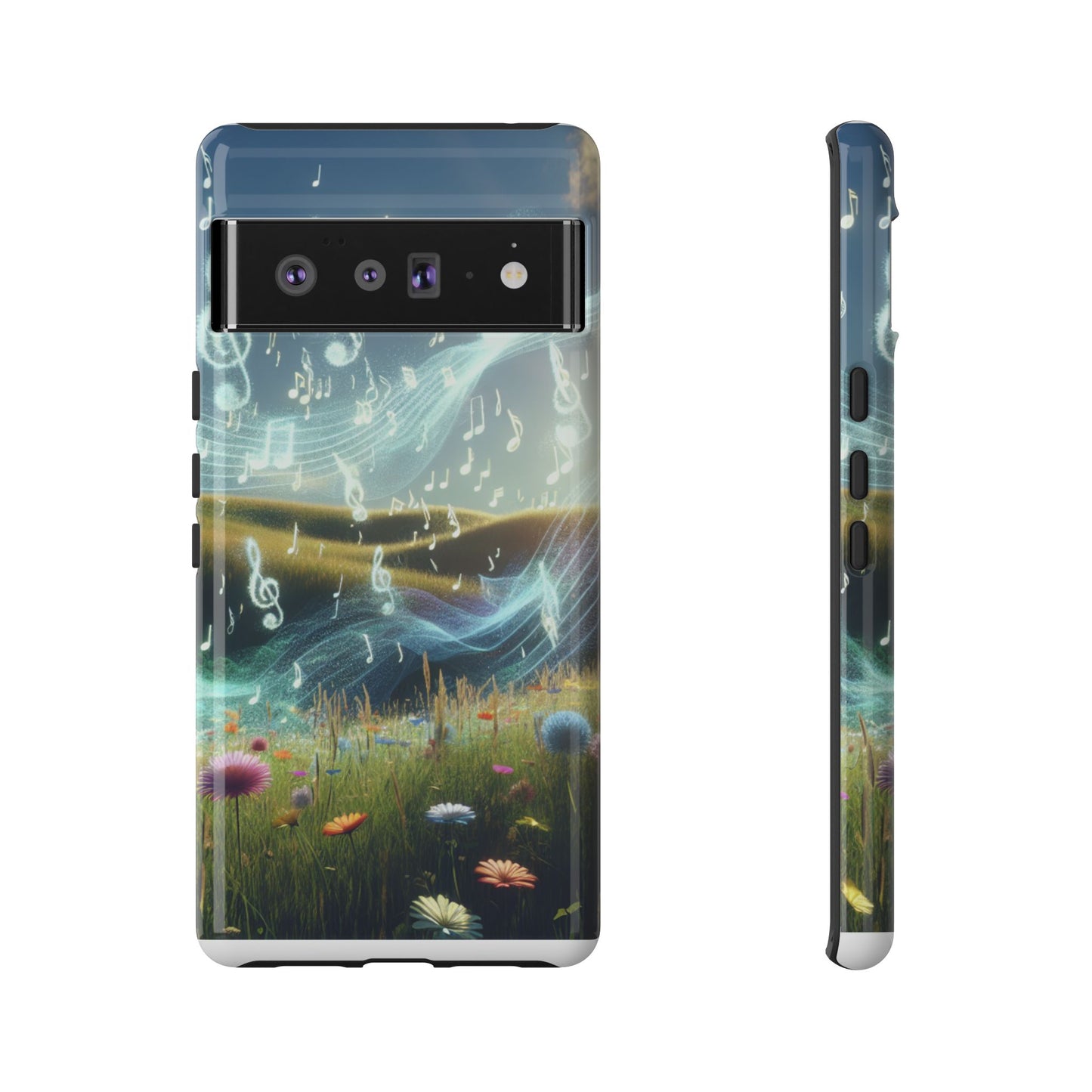 Musical Notes Phone Case - Nature-Inspired Tough Case for Music Lovers