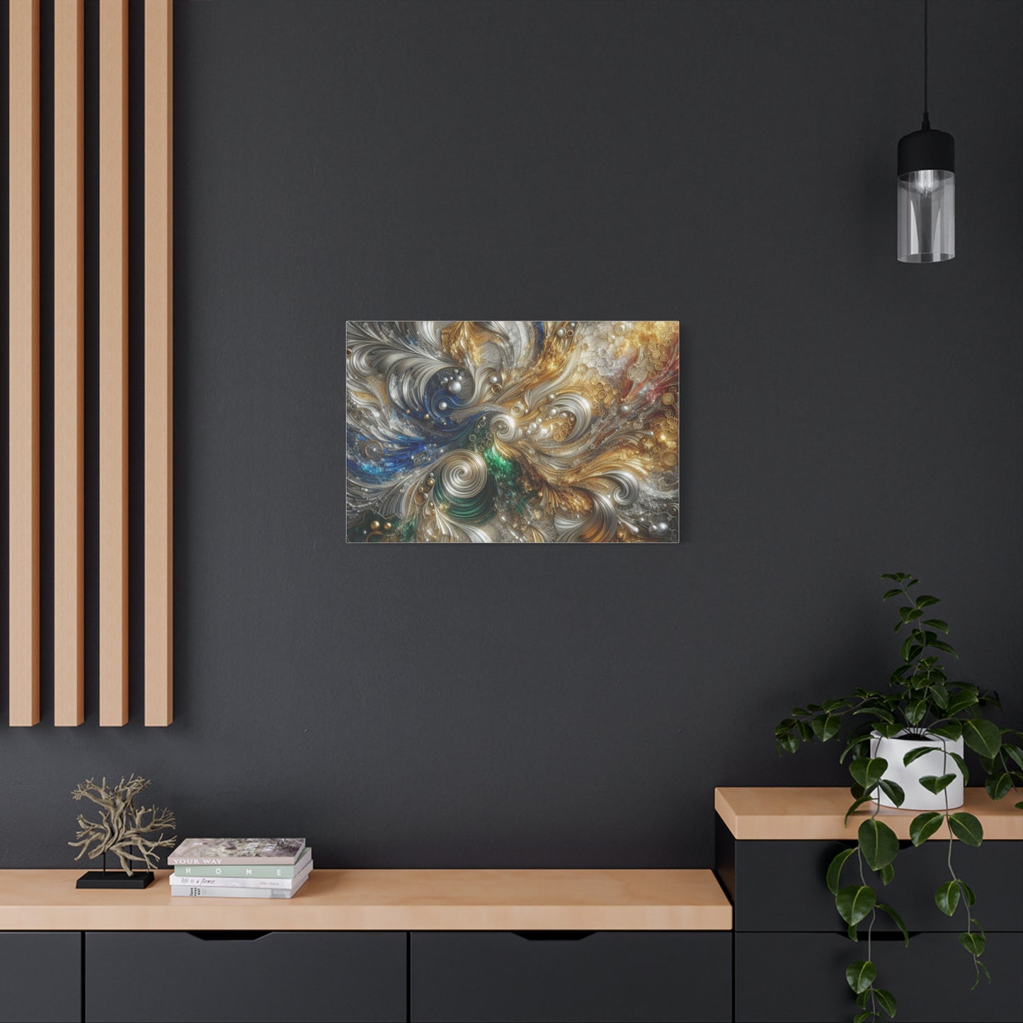Elegant Abstract Stretched Canvas Art - Matte Finish