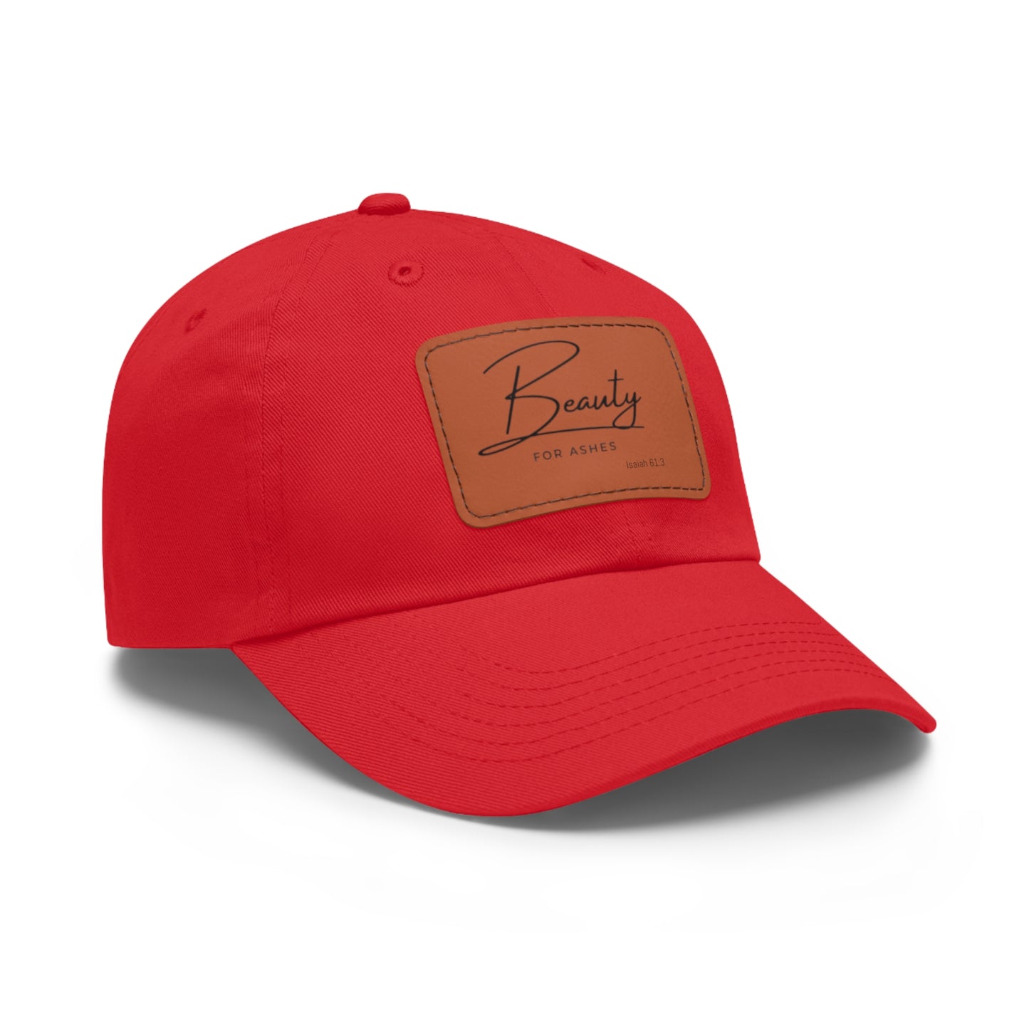 Stylish Dad Hat with Leather Patch - 'Beauty for Ashes'