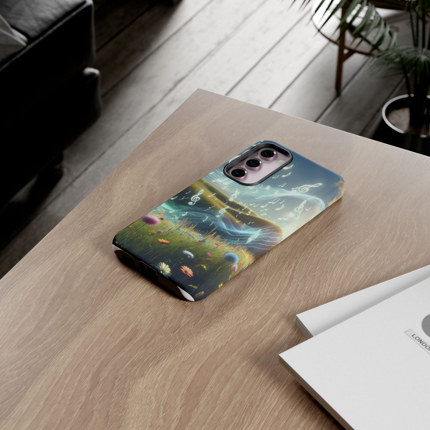 Musical Notes Phone Case - Nature-Inspired Tough Case for Music Lovers