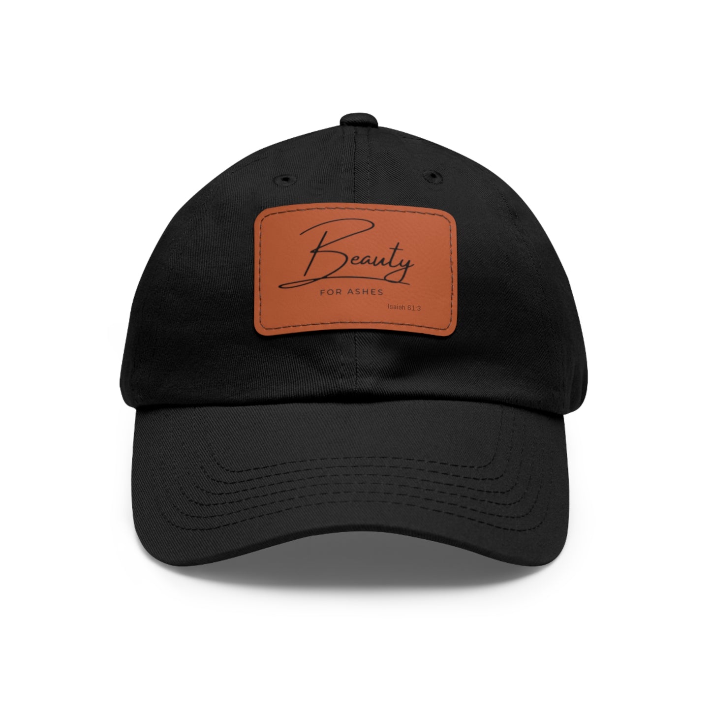 Stylish Dad Hat with Leather Patch - 'Beauty for Ashes'