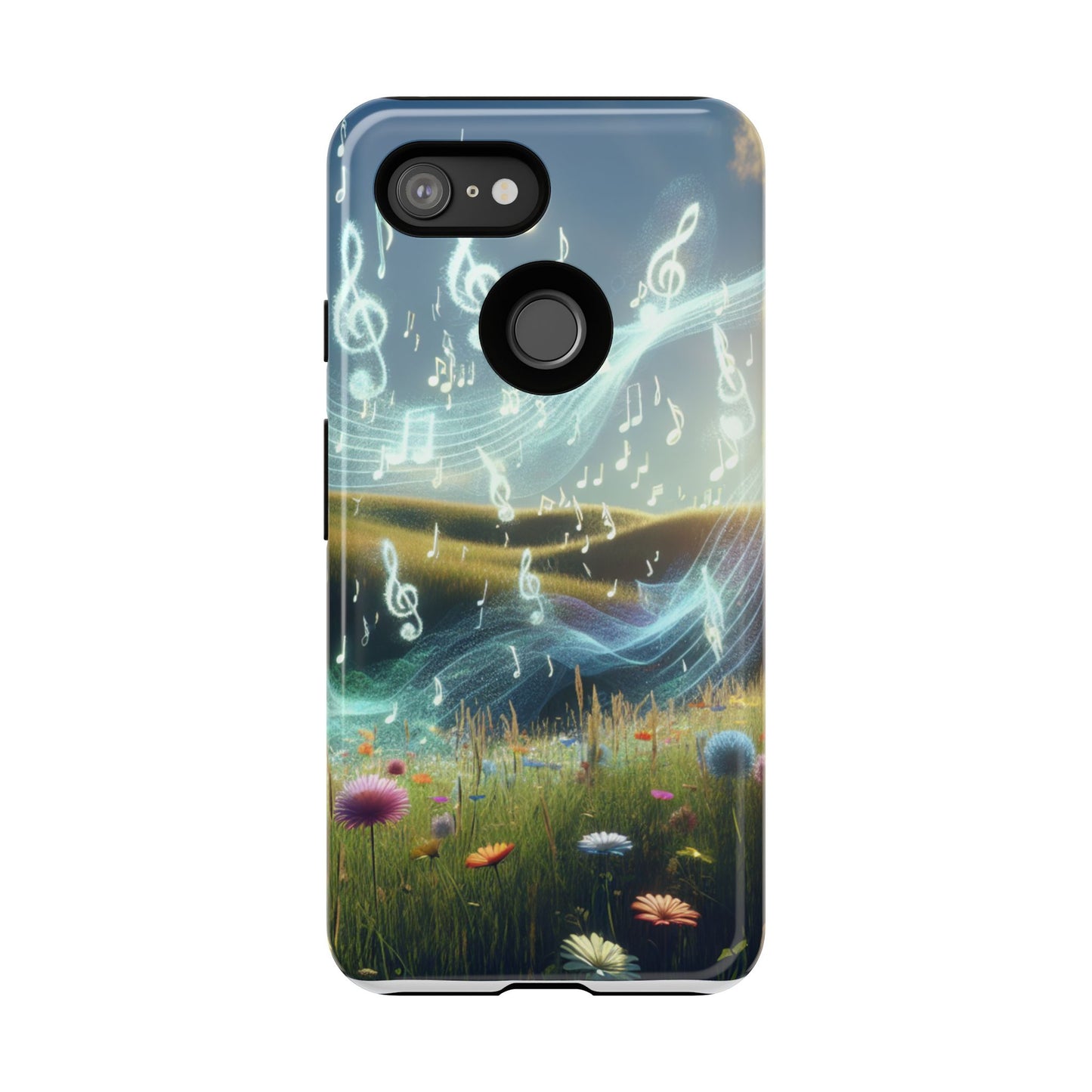 Musical Notes Phone Case - Nature-Inspired Tough Case for Music Lovers