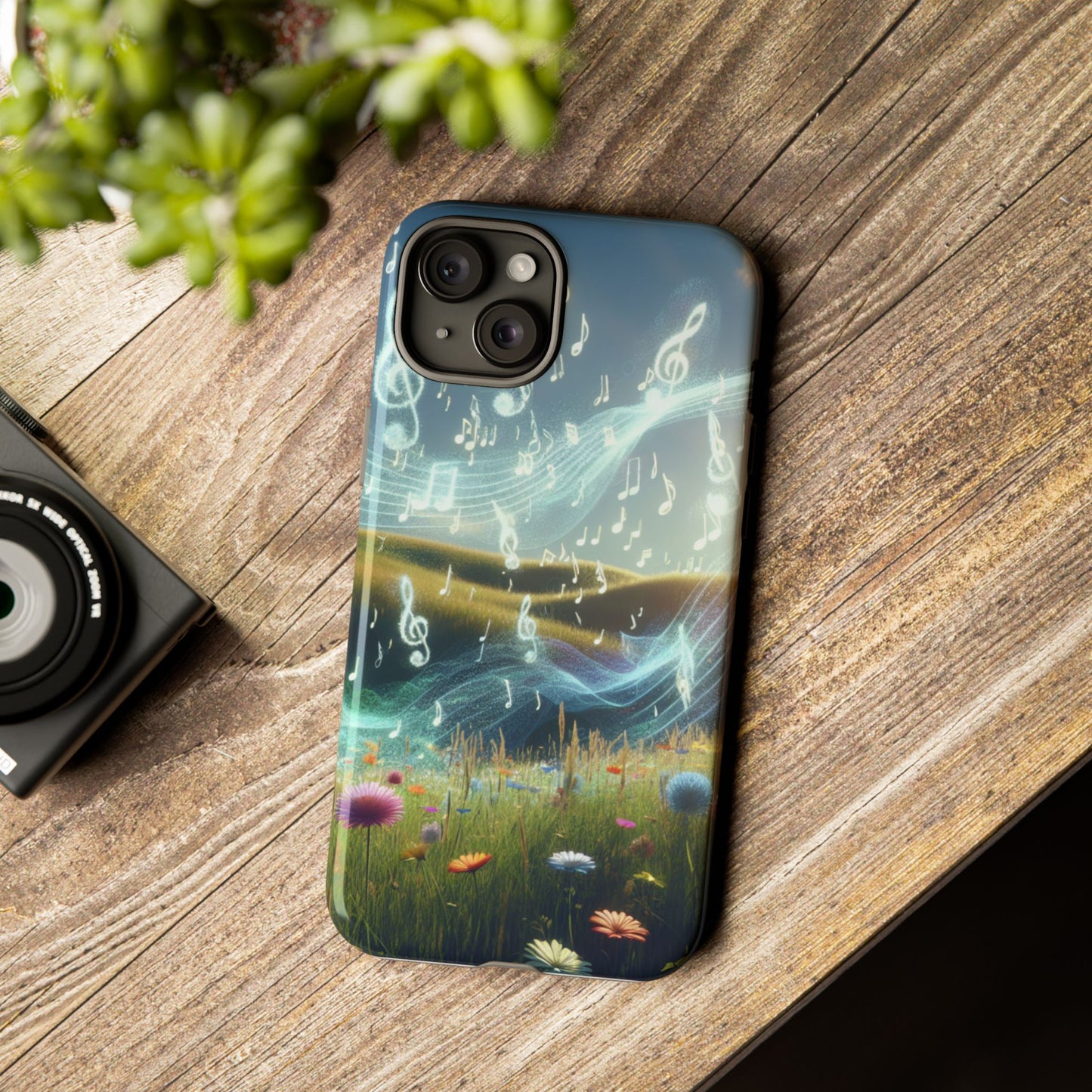 Musical Notes Phone Case - Nature-Inspired Tough Case for Music Lovers