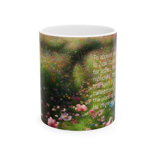 Inspirational Floral Ceramic Mug - Motivational Quotes for Comfort and Joy
