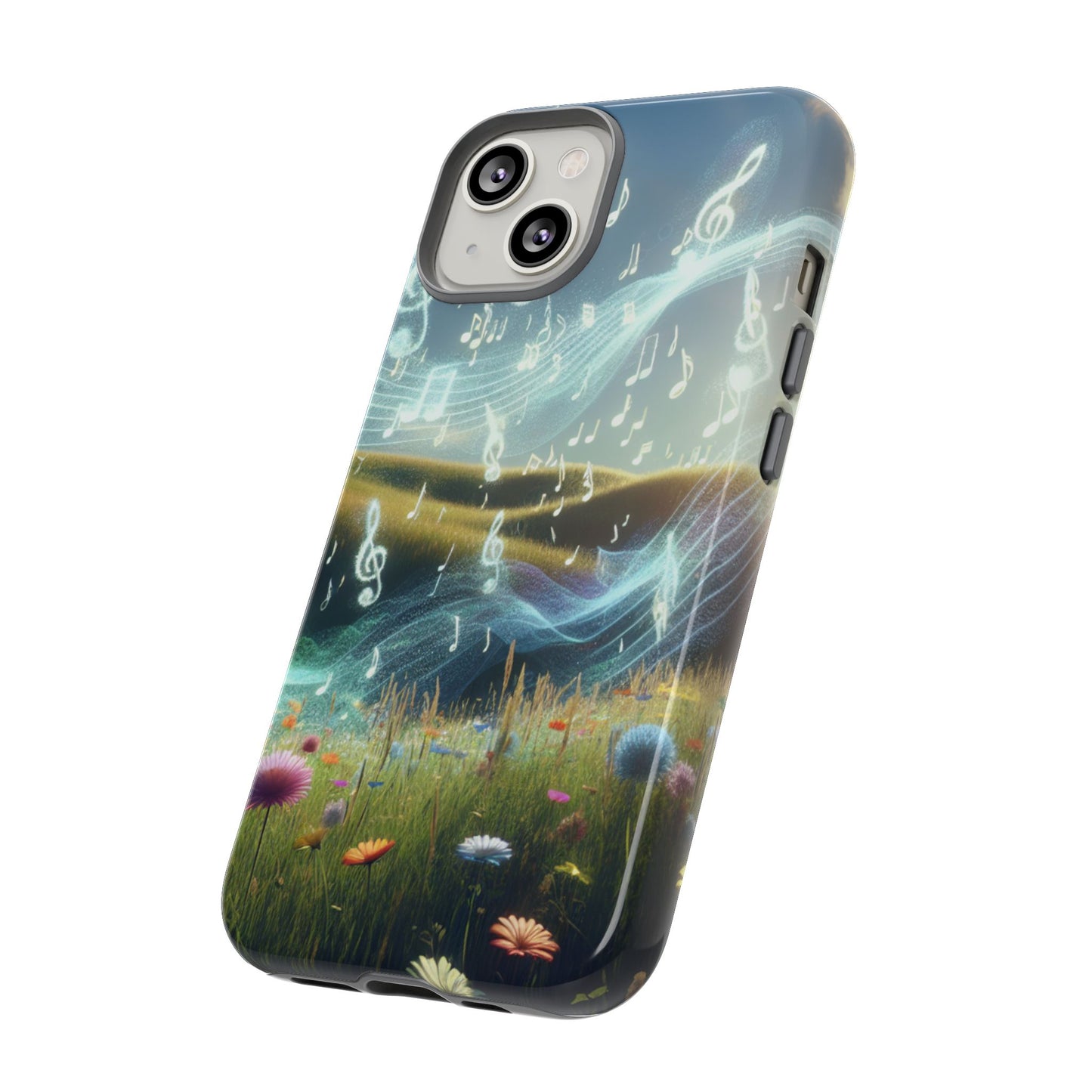 Musical Notes Phone Case - Nature-Inspired Tough Case for Music Lovers