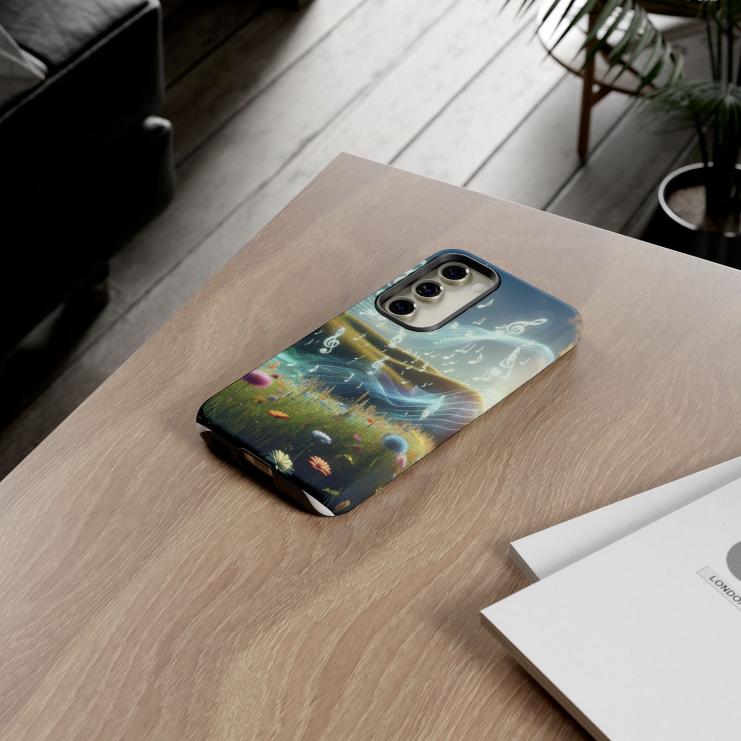 Musical Notes Phone Case - Nature-Inspired Tough Case for Music Lovers