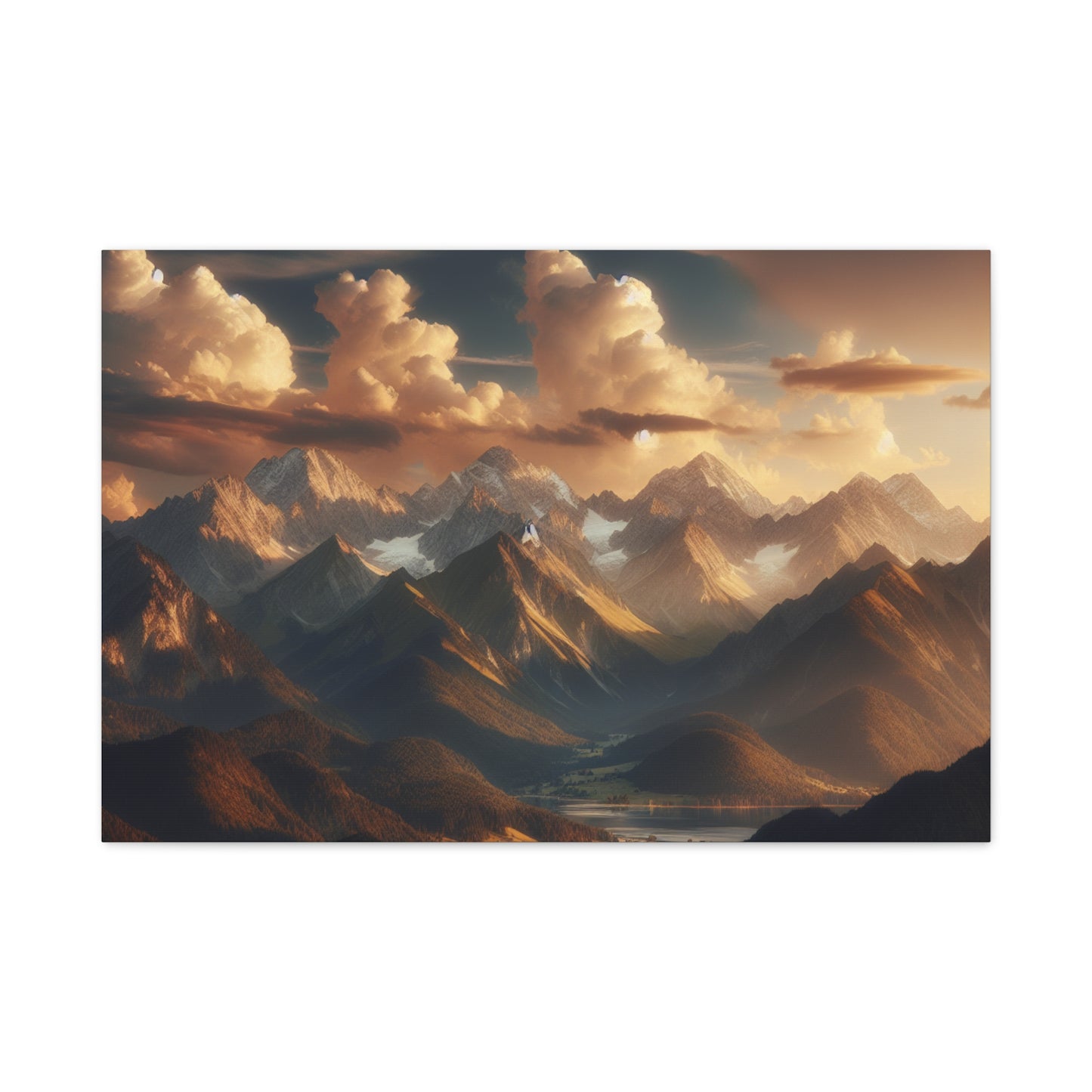 Mountain Landscape Stretched Canvas Print - Nature Wall Art Decor