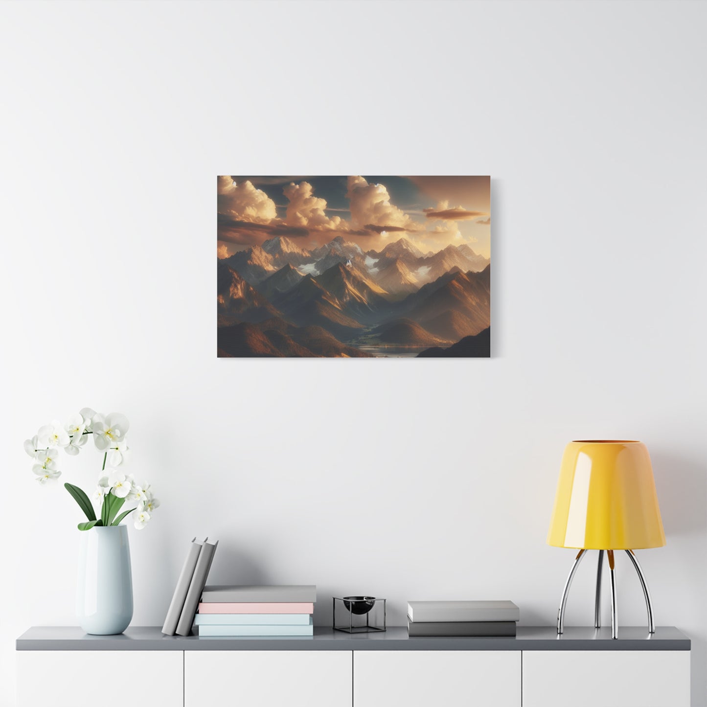 Mountain Landscape Stretched Canvas Print - Nature Wall Art Decor