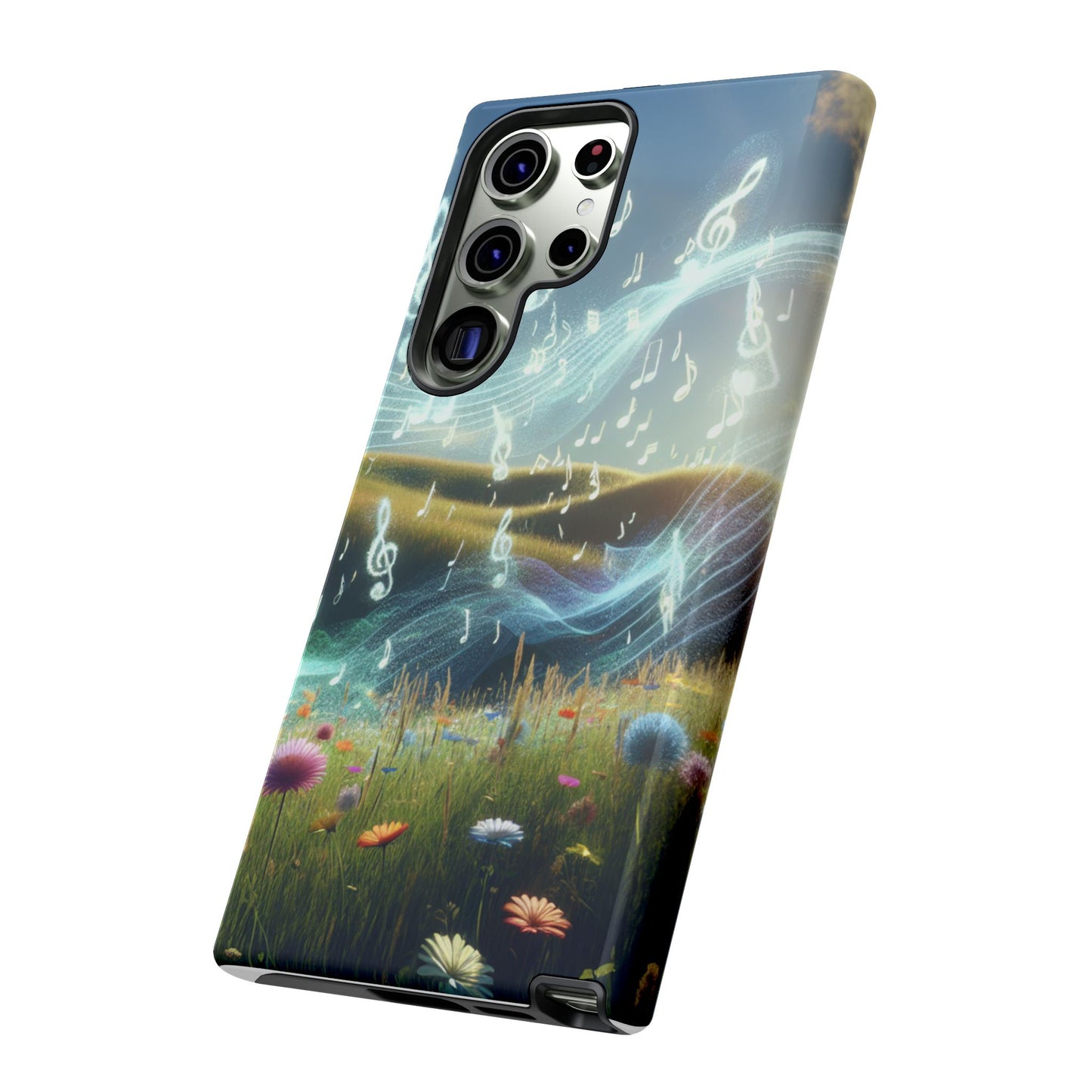 Musical Notes Phone Case - Nature-Inspired Tough Case for Music Lovers