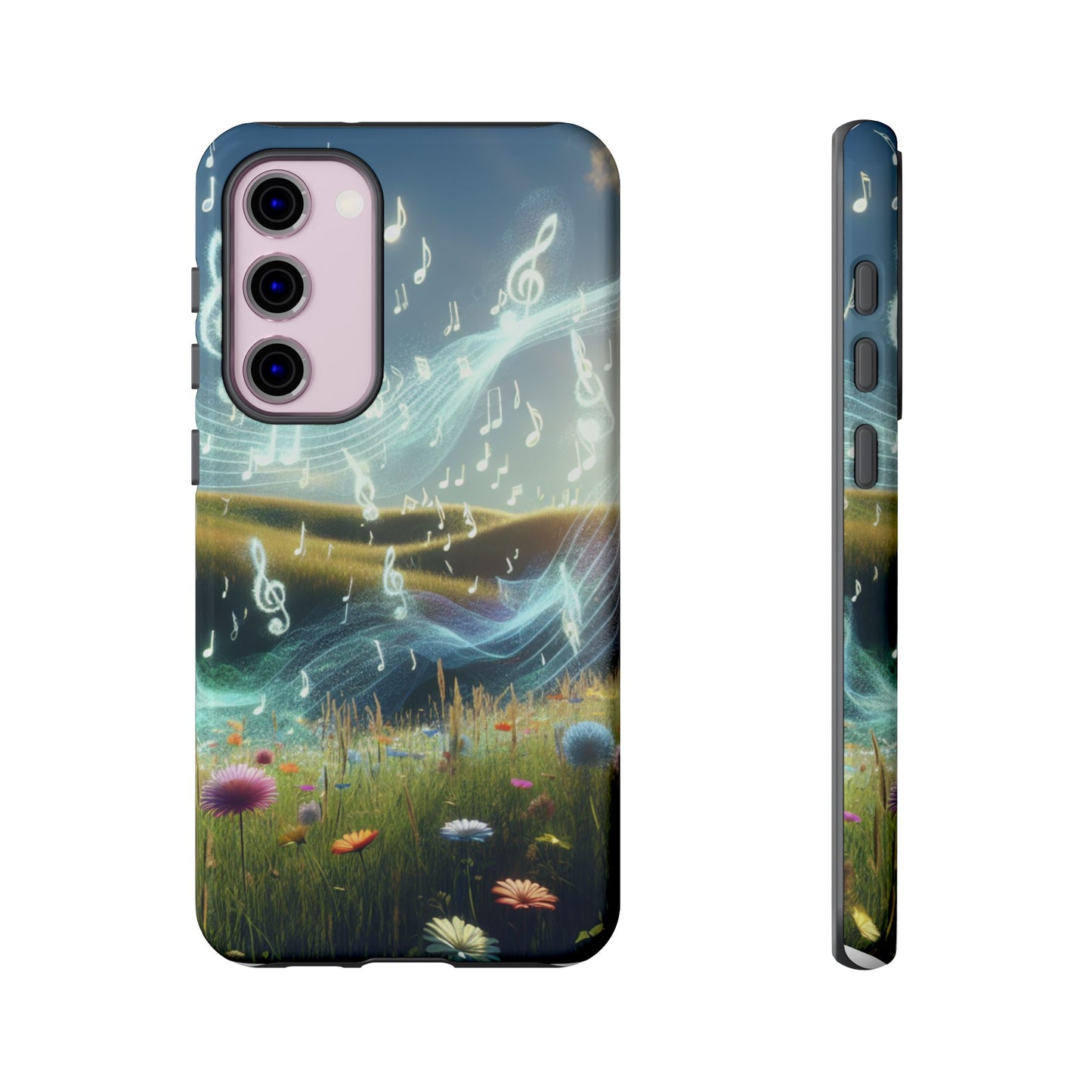 Musical Notes Phone Case - Nature-Inspired Tough Case for Music Lovers