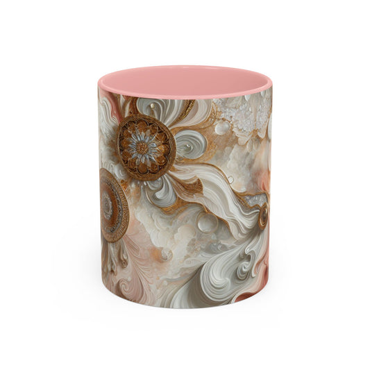 Elegant Swirl Accent Coffee Mug – 11oz & 15oz, Artistic Mug for Coffee Lovers