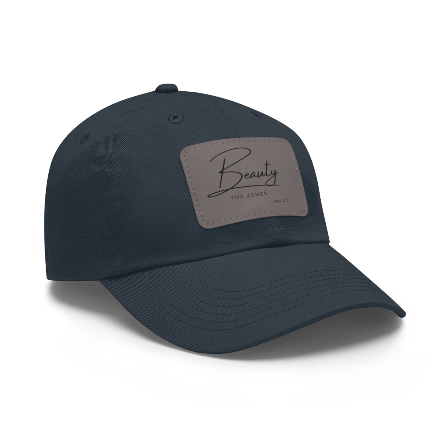 Stylish Dad Hat with Leather Patch - 'Beauty for Ashes'
