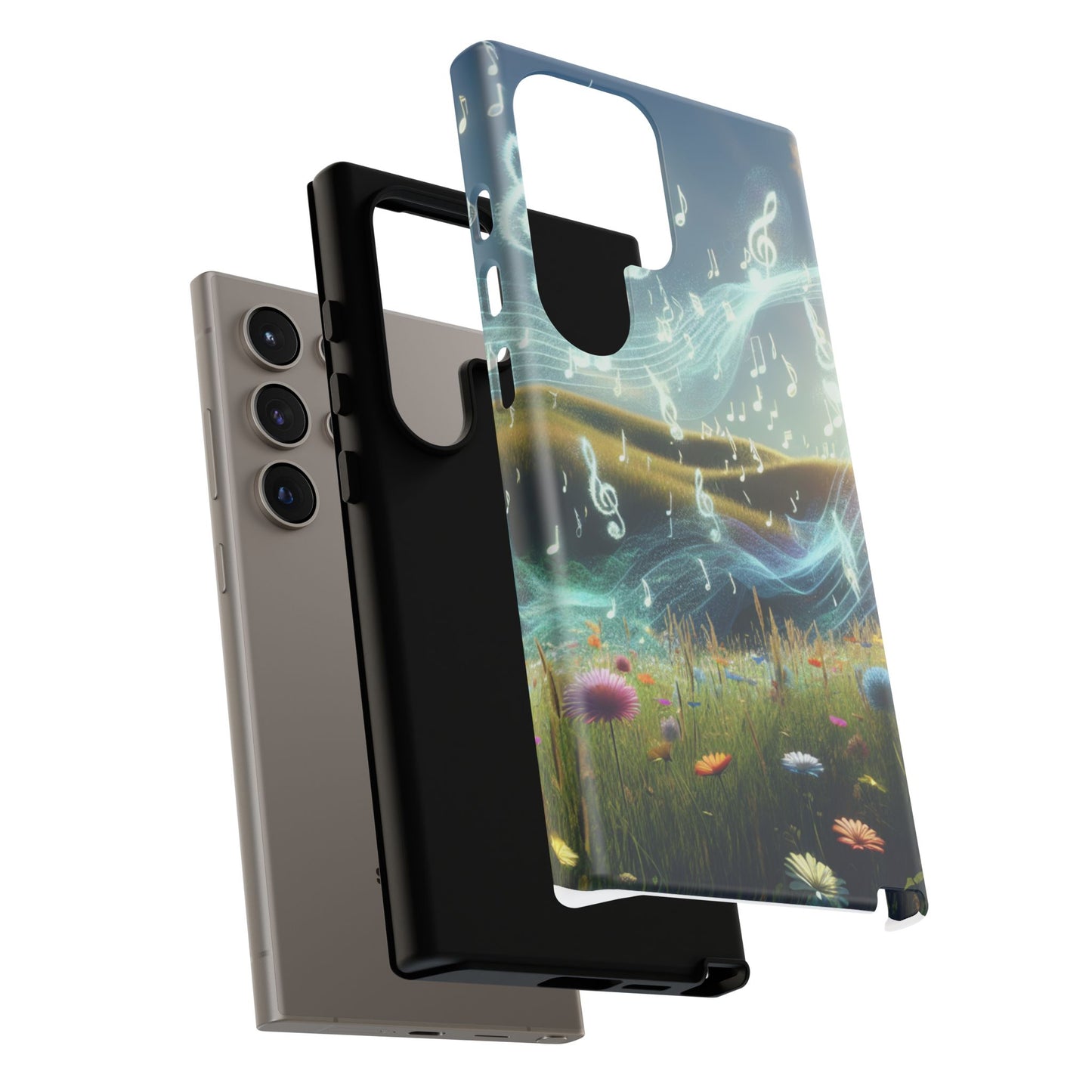 Musical Notes Phone Case - Nature-Inspired Tough Case for Music Lovers