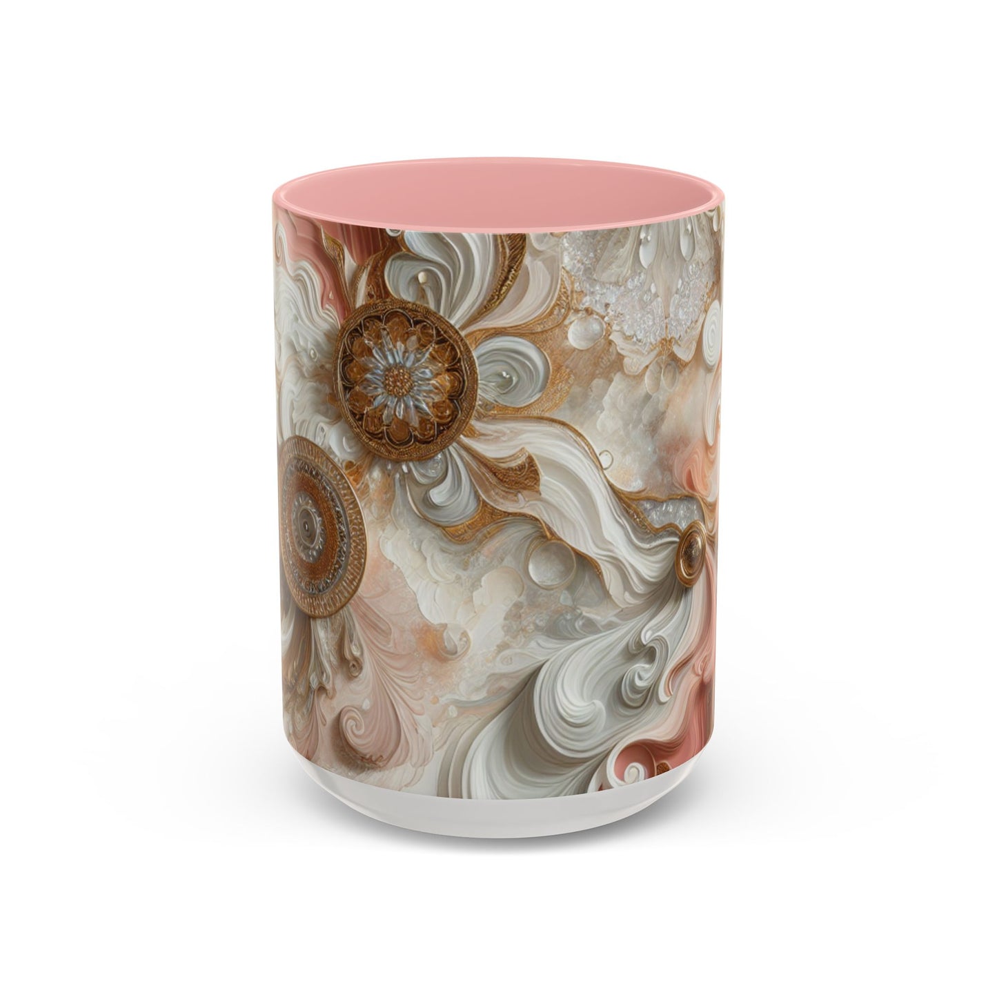 Elegant Swirl Accent Coffee Mug – 11oz & 15oz, Artistic Mug for Coffee Lovers