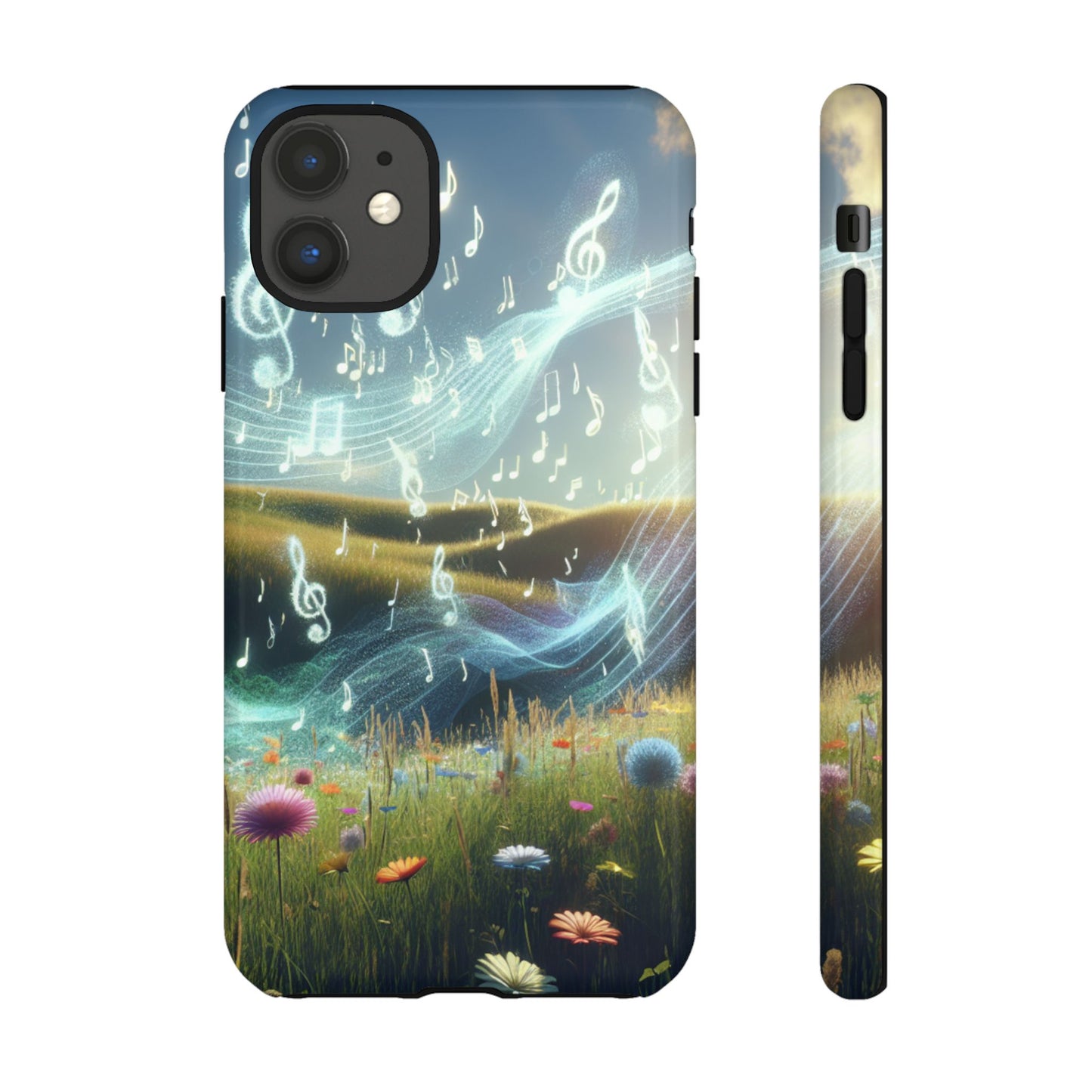 Musical Notes Phone Case - Nature-Inspired Tough Case for Music Lovers