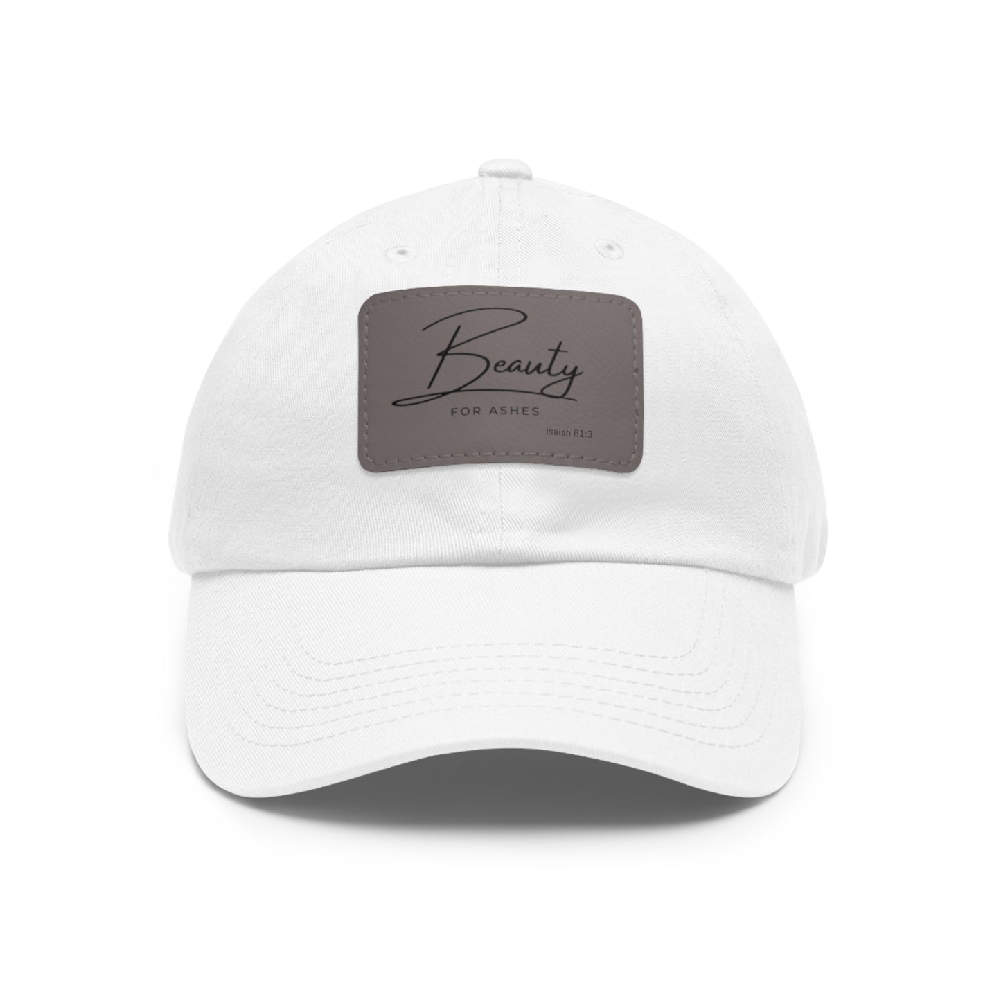 Stylish Dad Hat with Leather Patch - 'Beauty for Ashes'