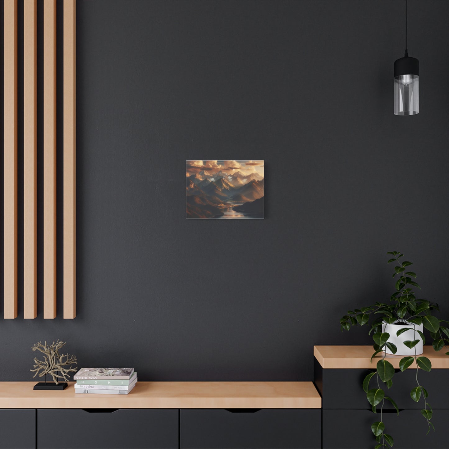 Serene Mountain Landscape Canvas Print - Stretched Artwork for Home Decor