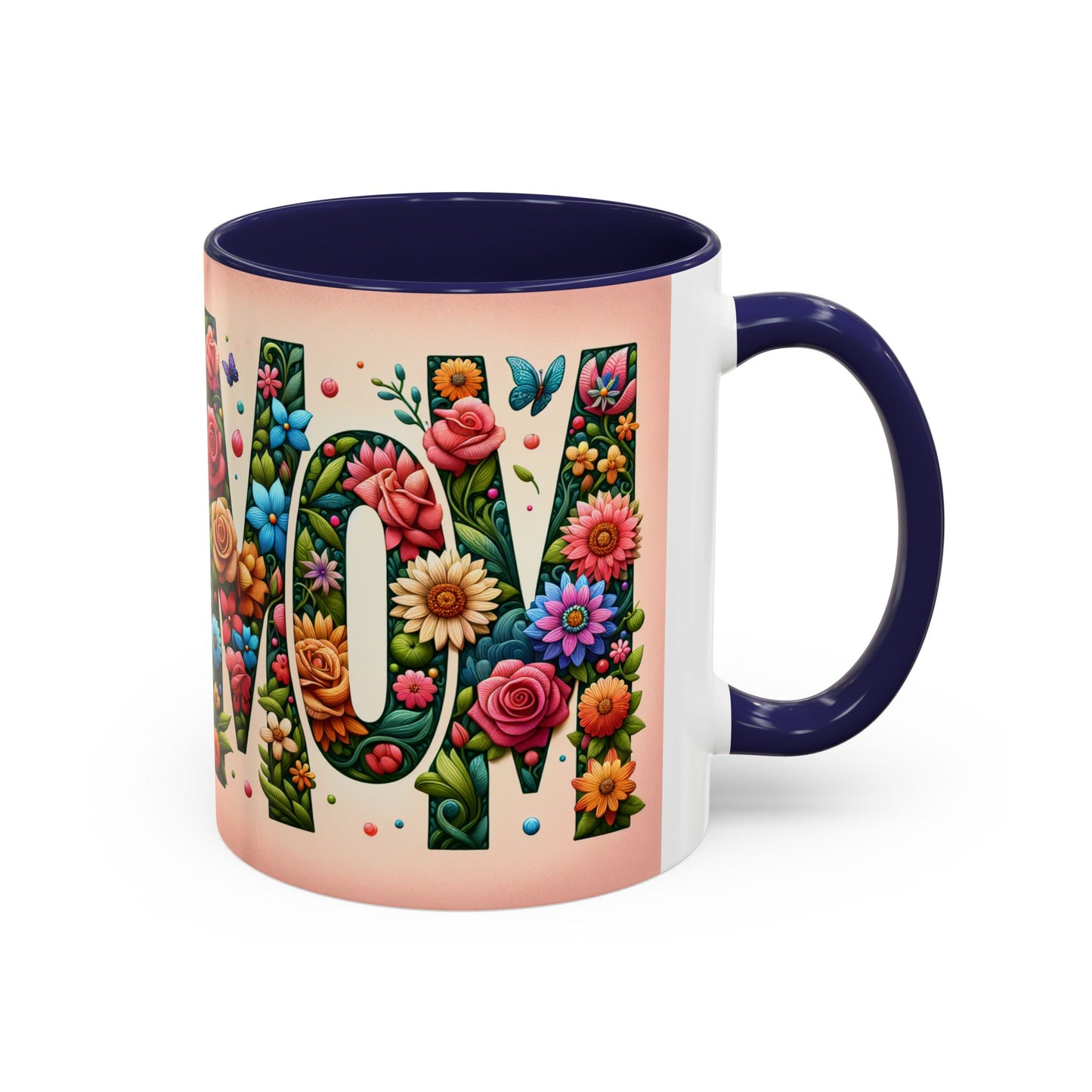 Floral Mom Coffee Mug - Vibrant Pink Accent Cup for Mother's Day & Everyday Use