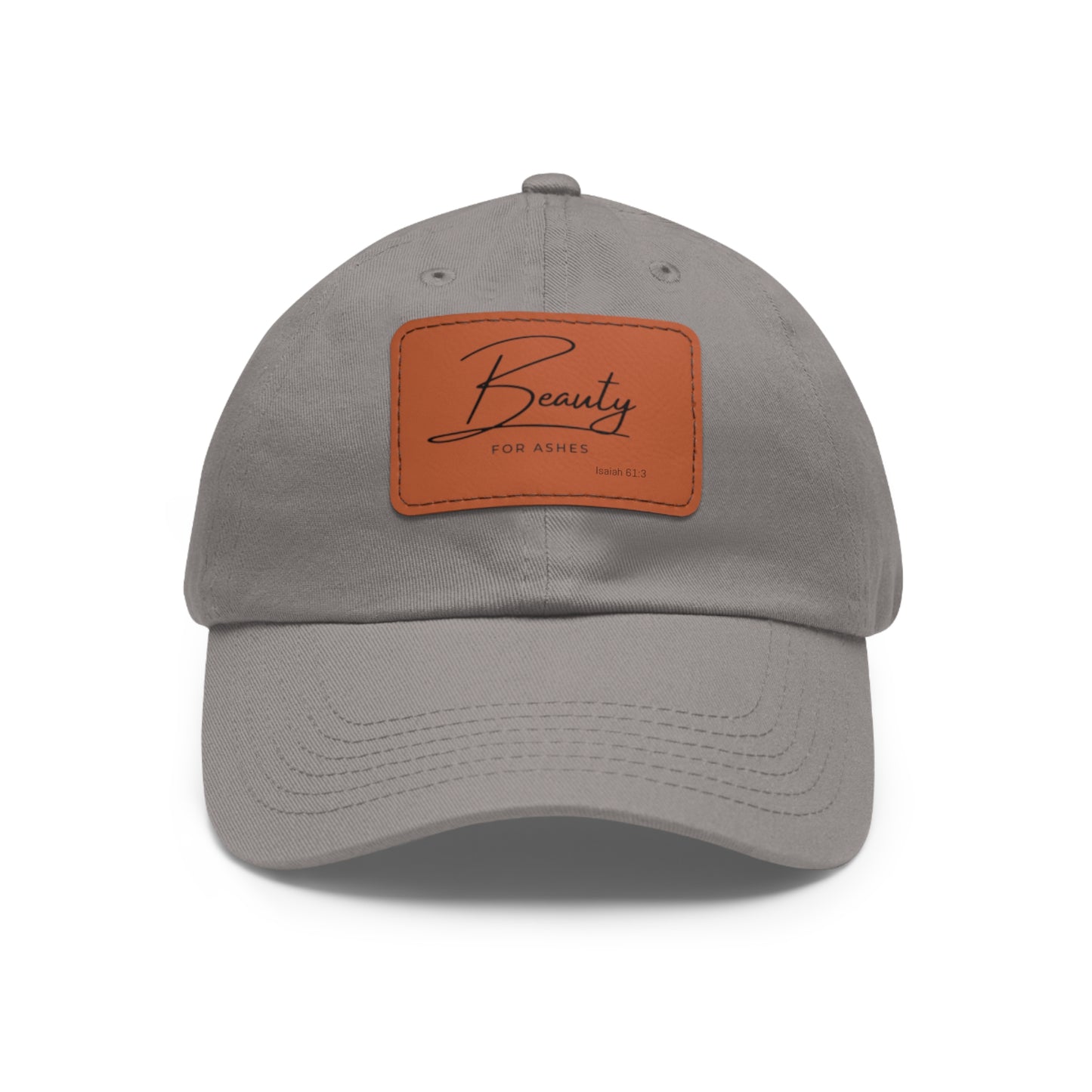 Stylish Dad Hat with Leather Patch - 'Beauty for Ashes'