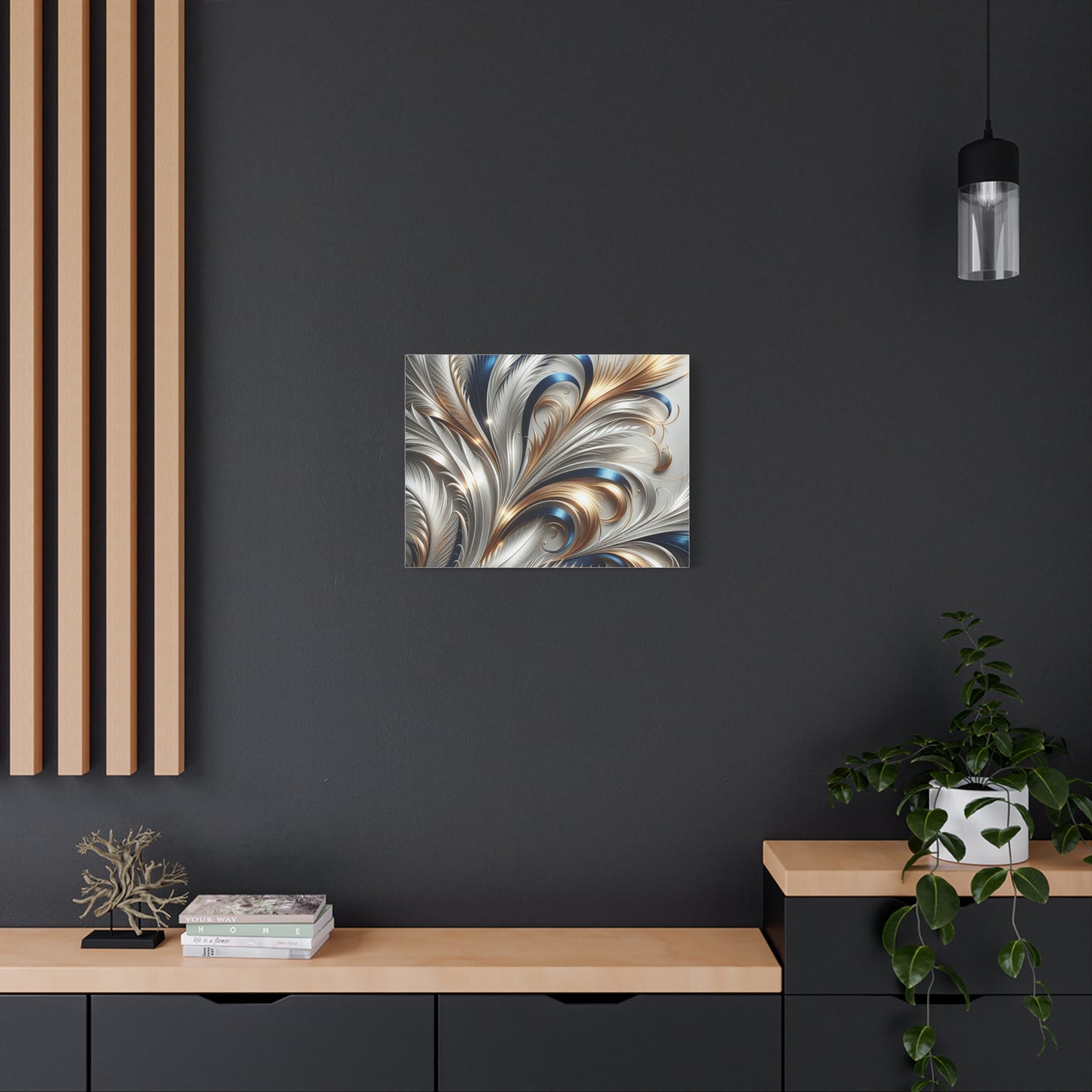 Elegant Abstract Matte Canvas Art - 1.25" Stretched Wall Decor