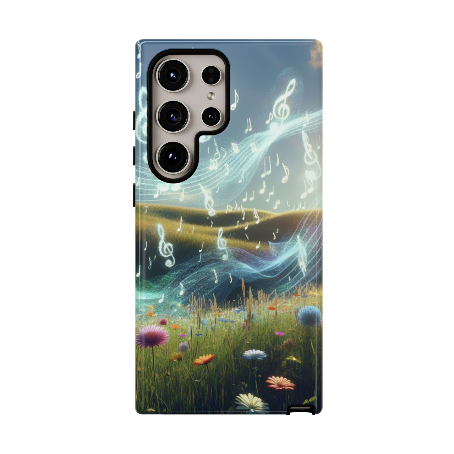 Musical Notes Phone Case - Nature-Inspired Tough Case for Music Lovers